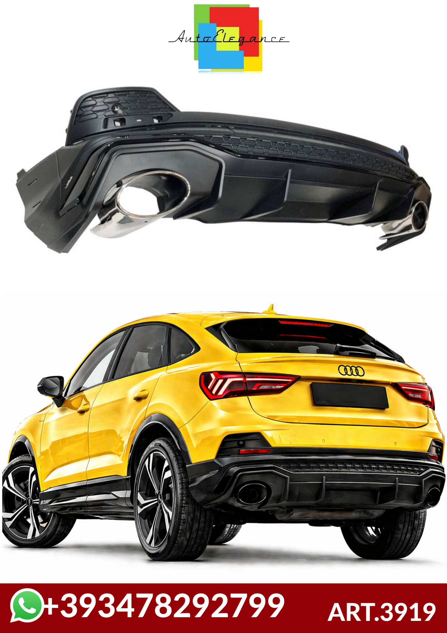ART.3919 Diffusore Audi Q3 F3 Sportback (2019-2023) S-Line LOOK  RSQ3