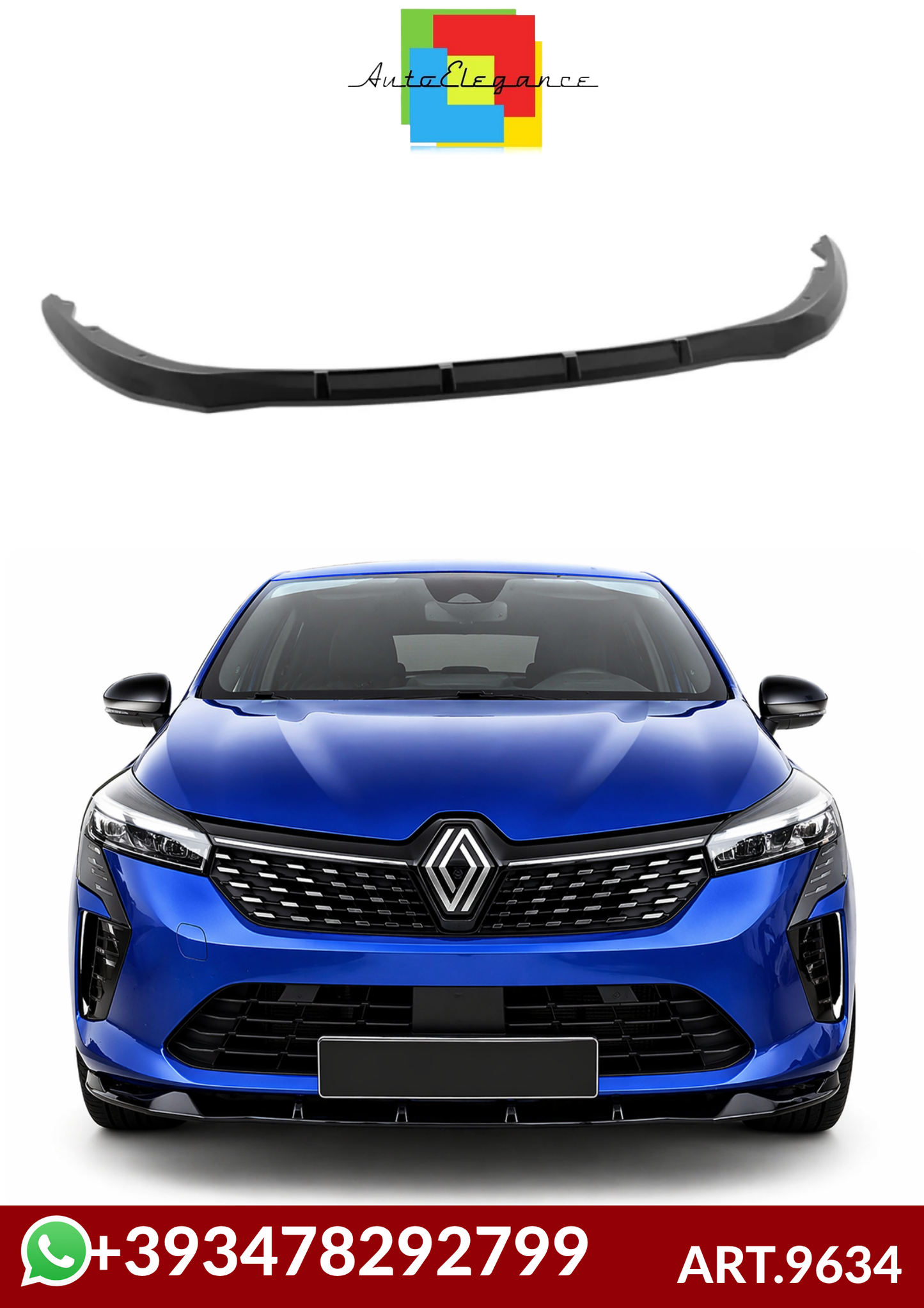 💕ART.9634 SPLITTER Renault Clio Mk5 NERO LUCIDO💕