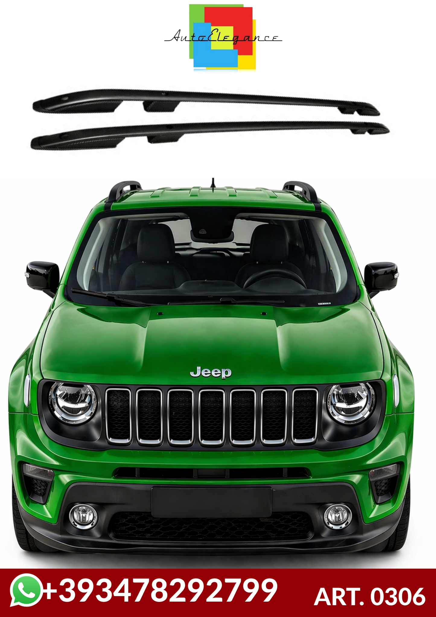 💕ART. 0306 + ART.2066 MANCORRENTI JEEP RENEGADE 2014-2023 NERI💕