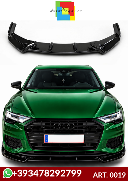 💕ART. 0019 SPLITTER AUDI A6 C8 2018+ RS6 NERO LUCIDO+s6+sline+standard💕
