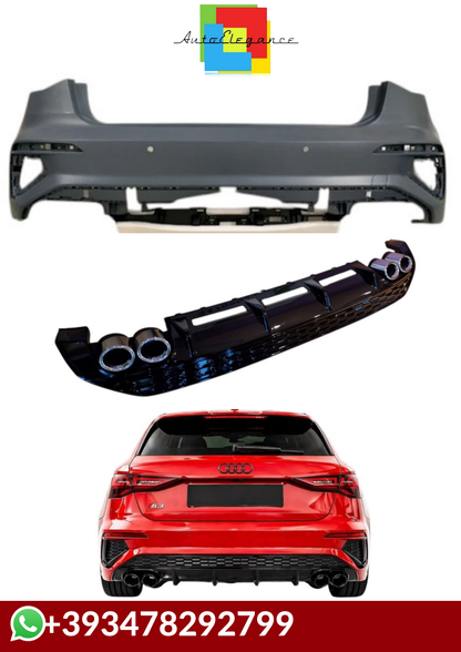 💕PARAURTI POSTERIORE + DIFFUSORI  ADATTO PER AUDI A3 8Y 💕