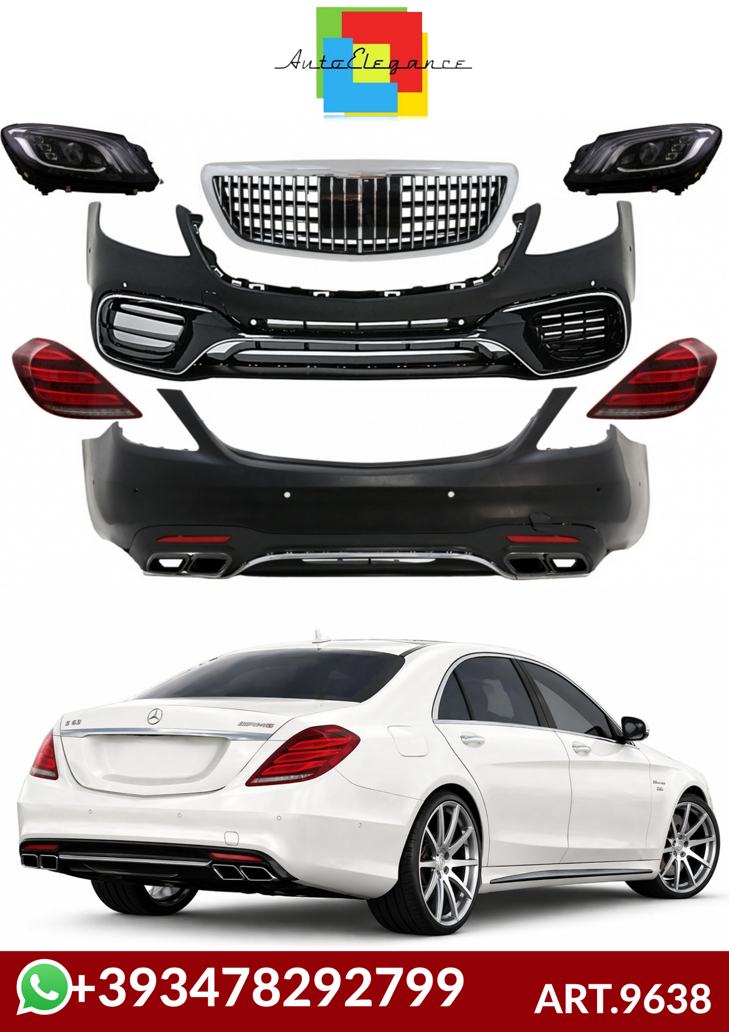 💕ART.9638  BODYKIT  Mercedes S-Class W222 (2013-06.2017) Design S63💕