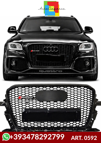 💕ART. 0592 GRIGLIA AUDI Q5 8R 2012-2016 LOOK RSQ5 NERO LUCIDO 💕