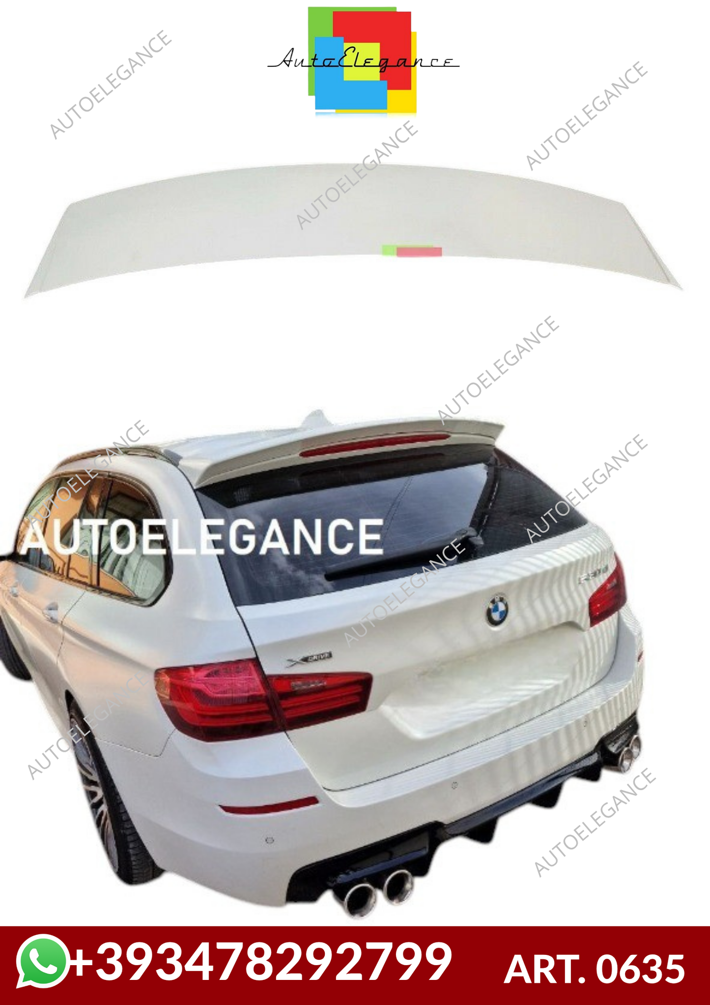 💕ART.0635 SPOILER  SUL TETTO BMW SERIE 5 F11 2011-2016 LOOK M SPORT GREZZO💕