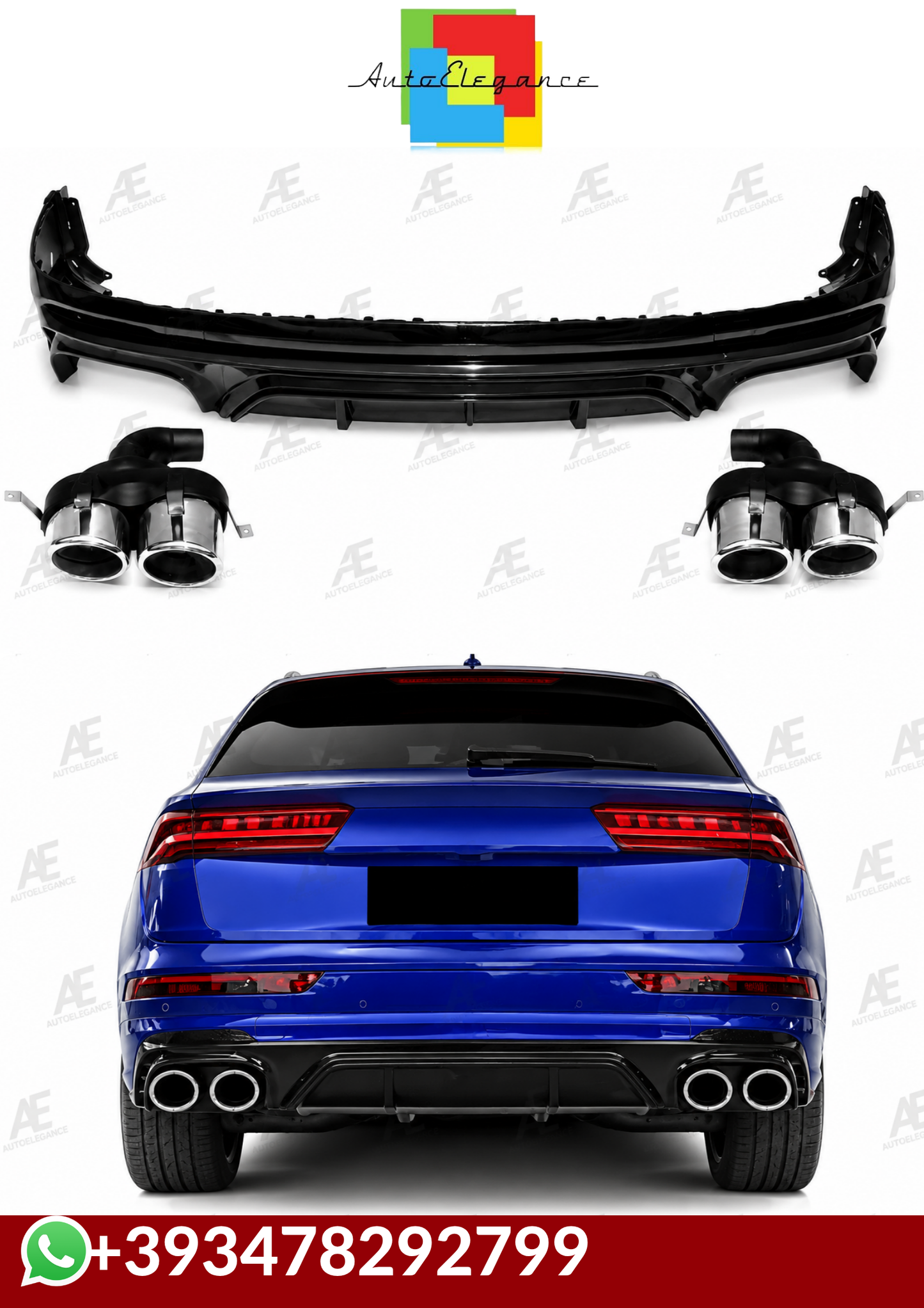 💕DIFFUSORI MERCEDES GLC C254 AMG 2022+-GLC43  NERO LUCIDO 💕