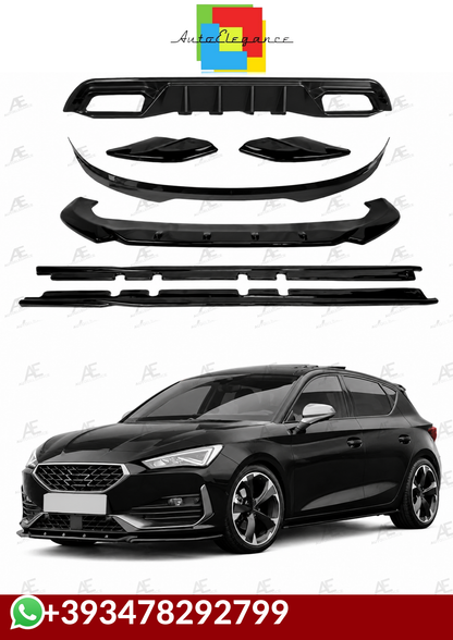 💕BODYKIT CUPRA LEON MK1 PRE-FACELIFT NERO LUCIDO 💕