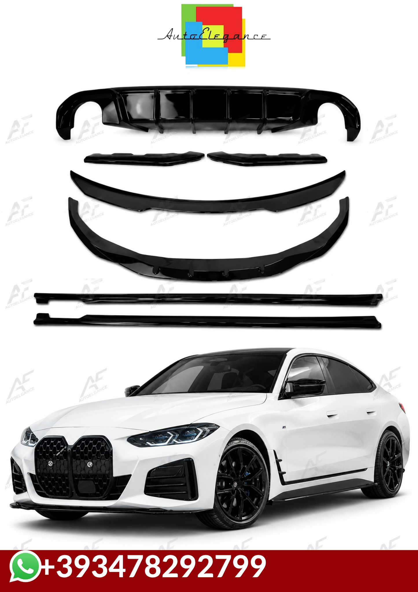 💕 BODYKIT BMW SERIE 4 G26 NERO  LUCIDO 💕