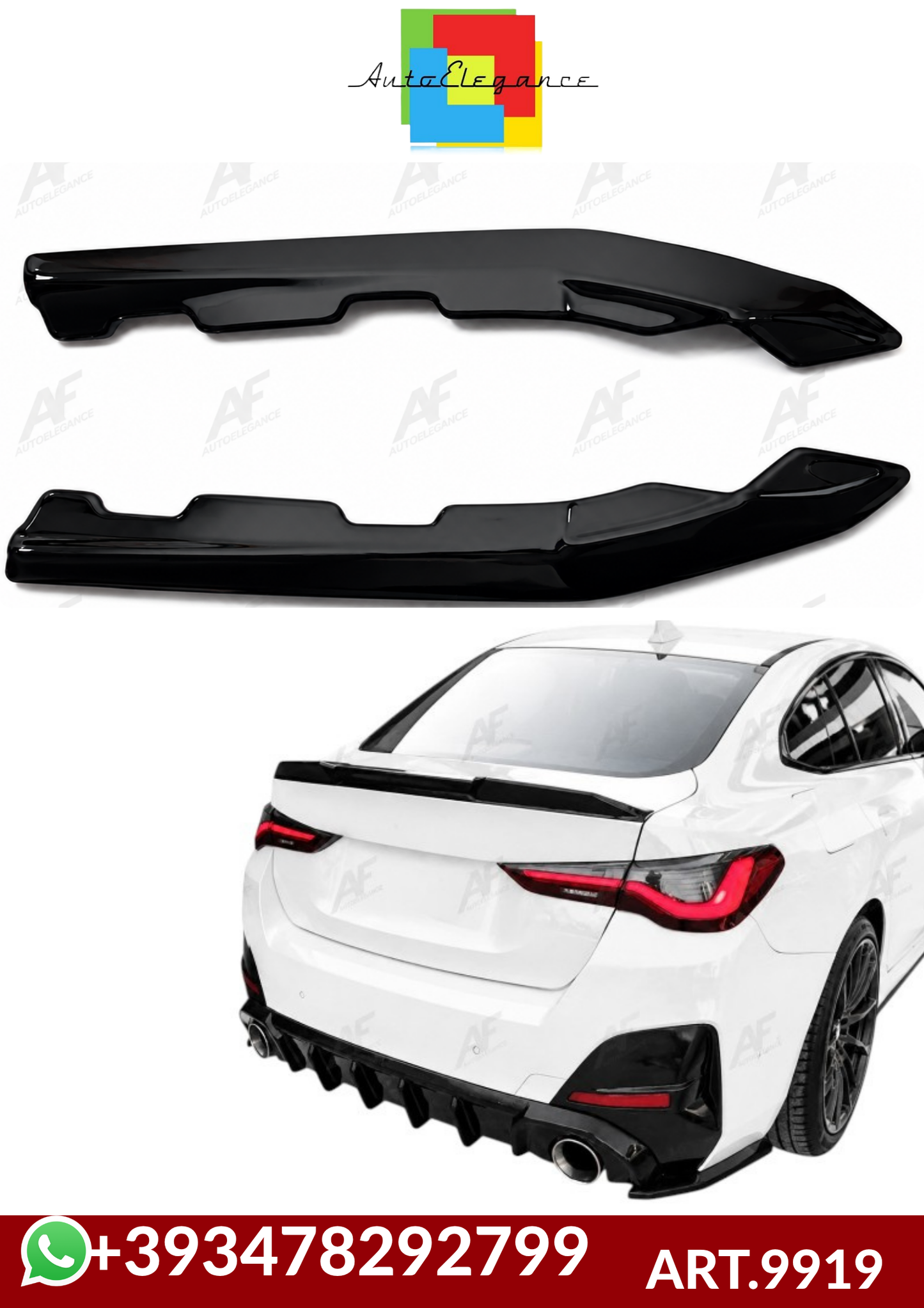 💕ART.9919 Flap posteriori BMW 4 G26 2020+ Nero lucido 💕