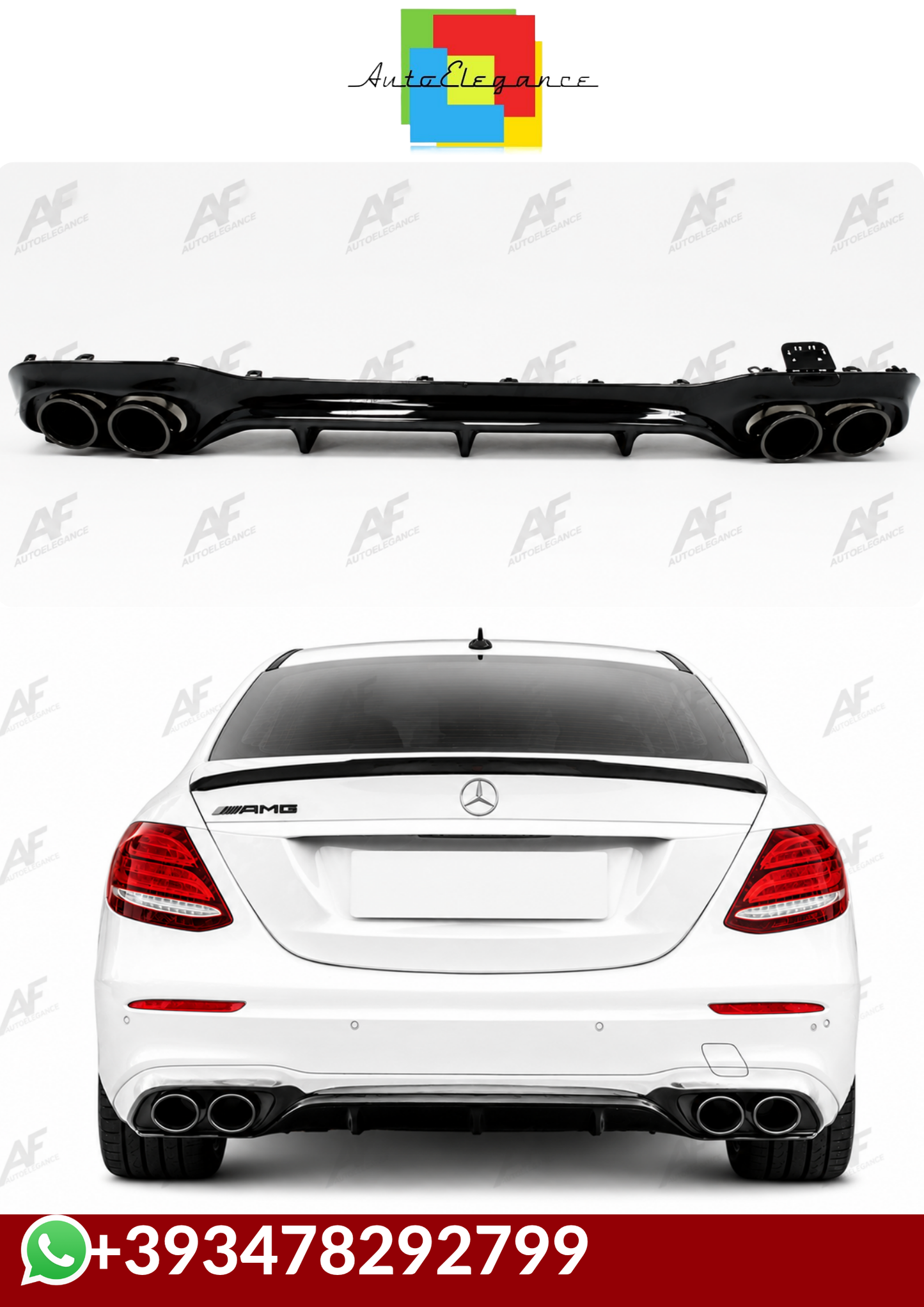 💕DIFFUSORI MERCEDES CLASSE E W213 AMG NERO  LUCIDO 💕