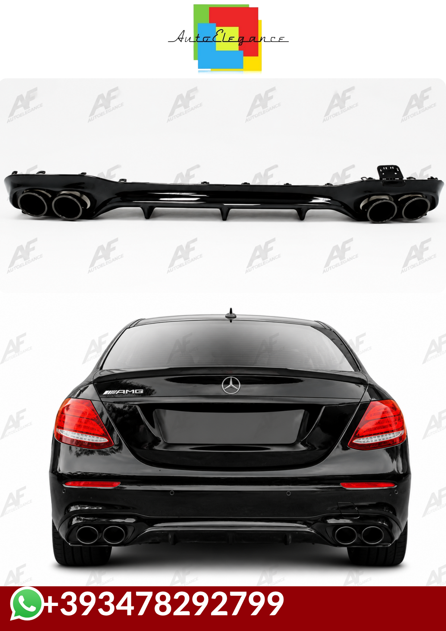 💕DIFFUSORI MERCEDES CLASSE E W213 AMG NERO  LUCIDO 💕