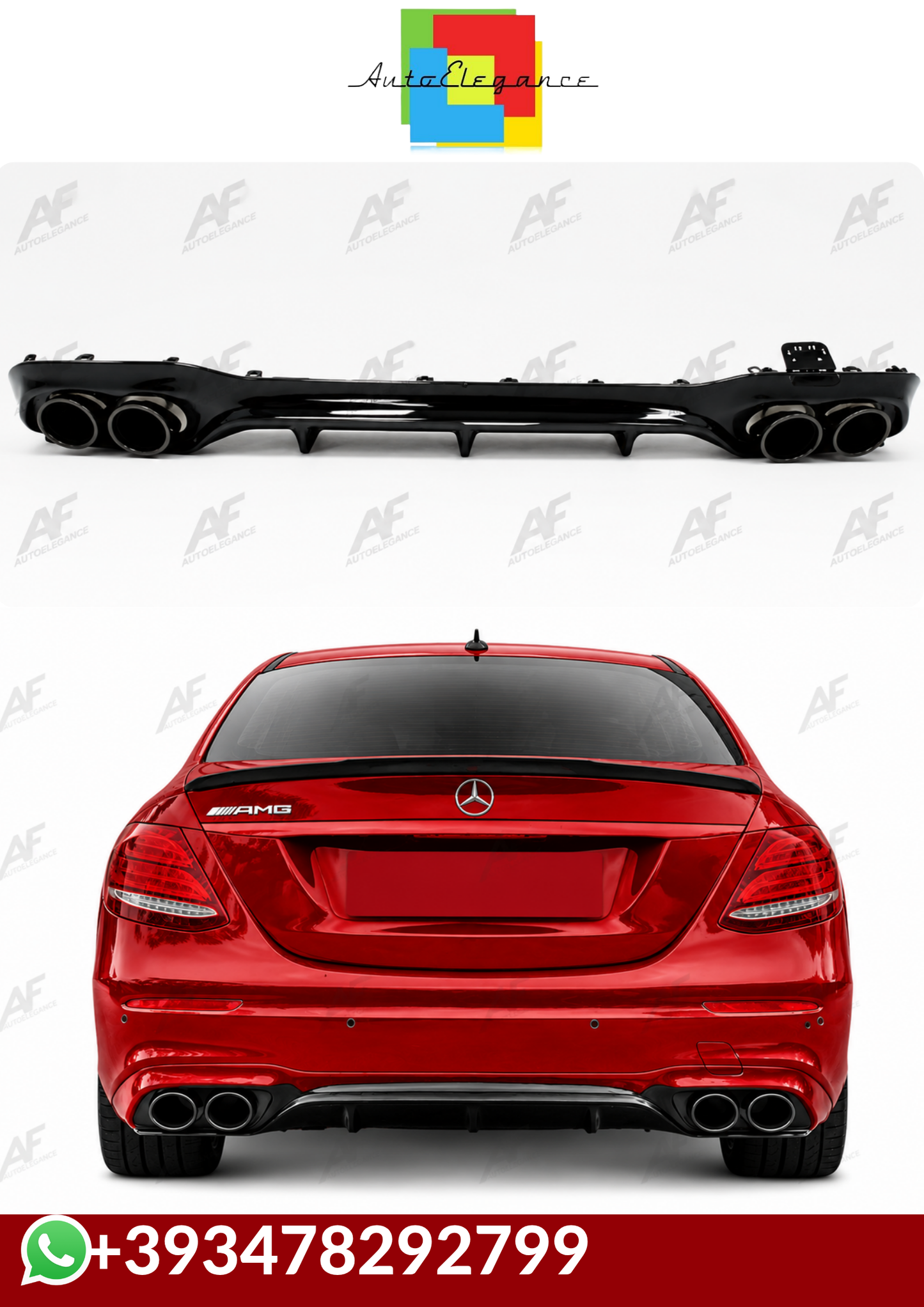 💕DIFFUSORI MERCEDES CLASSE E W213 AMG NERO  LUCIDO 💕