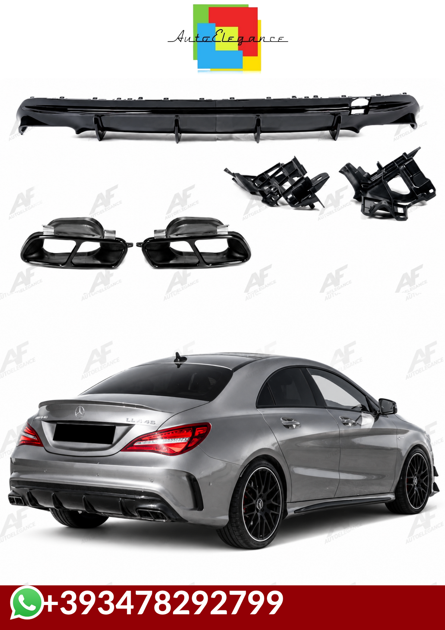 💕DIFFUSORI  MERCEDES CLA W117 AMG NERO LUCIDO   13-19💕