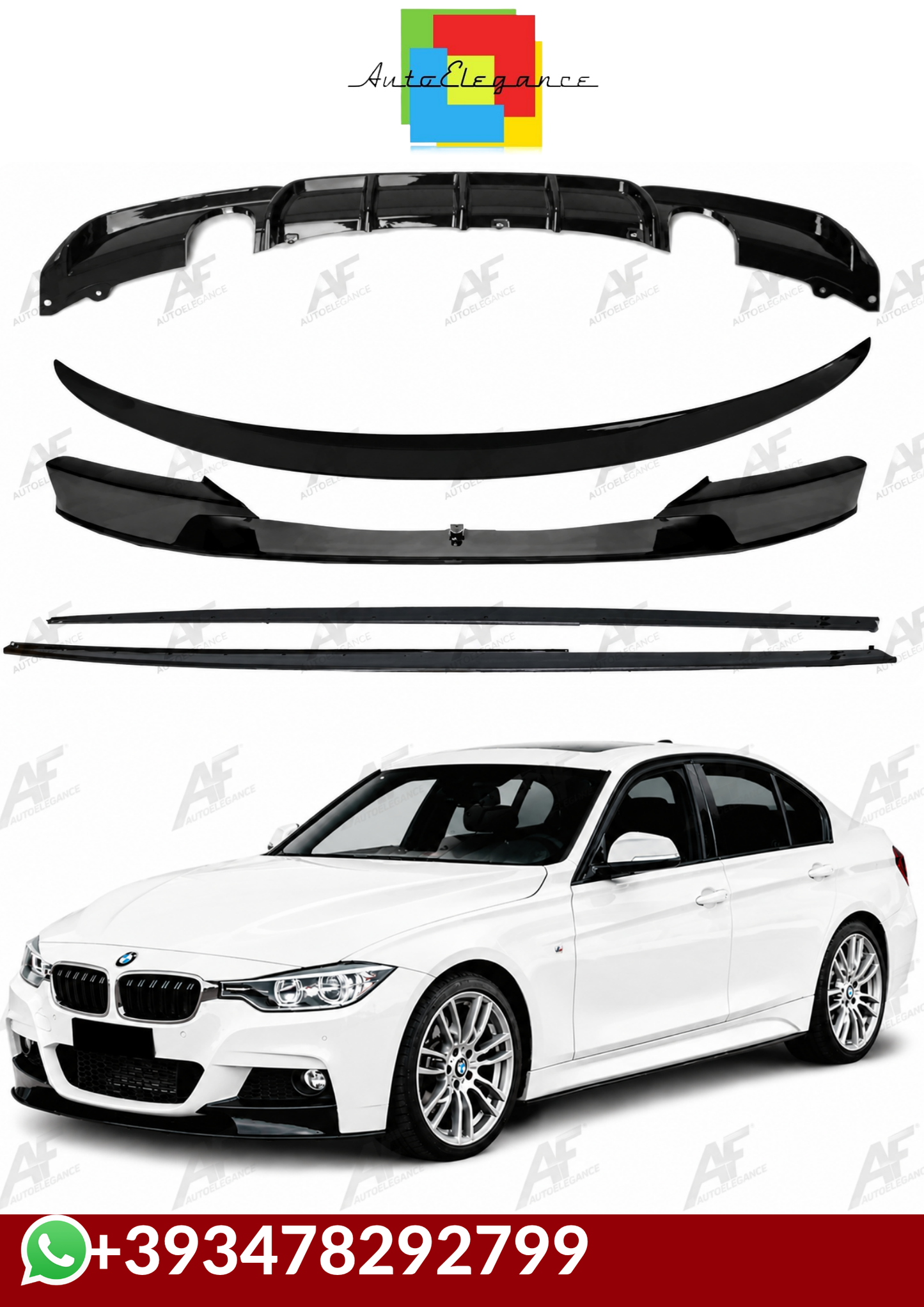 💕 BODYKIT  BMW SERIE 3 F30 M-SPORT NERO  LUCIDO 2012-2019💕