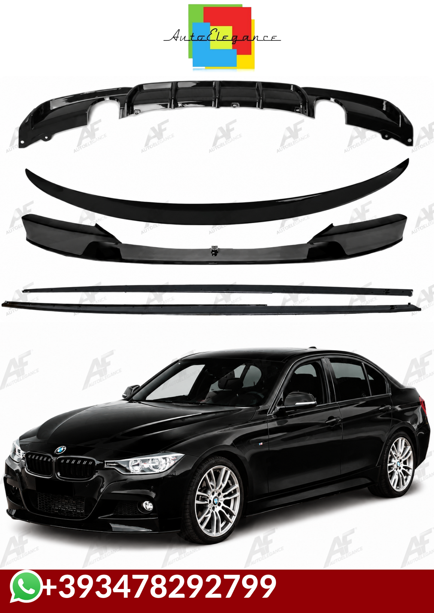 💕 BODYKIT  BMW SERIE 3 F30 M-SPORT NERO  LUCIDO 2012-2019💕