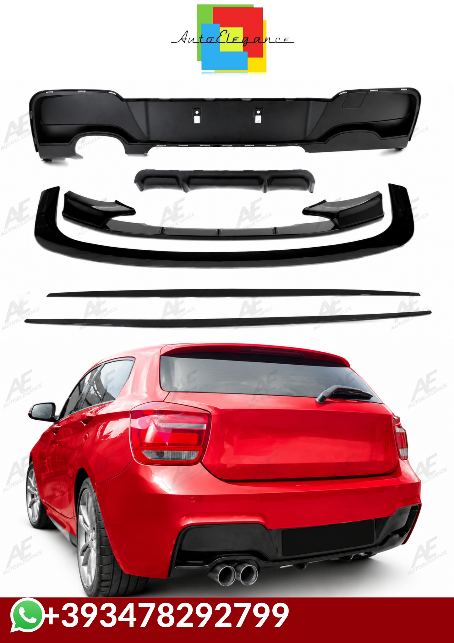 💕 BODYKIT  BMW SERIE 1 F20 F21  NERO LUCIDO 2011-2015💕