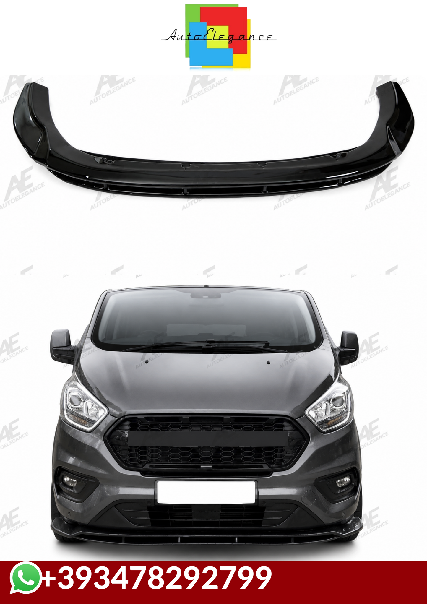 💕SPLITTER  FORD TRANSIT CUSTOM MK1 FACELIFT NERO  LUCIDO 2018-2022 💕