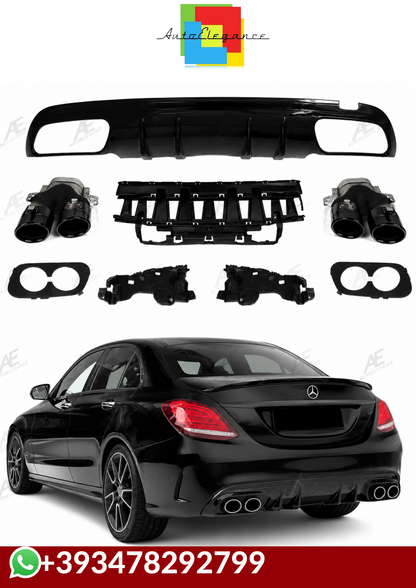 💕DIFFUSORI  MERCEDES CLASSE C W205   C43 NERO LUCIDO💕
