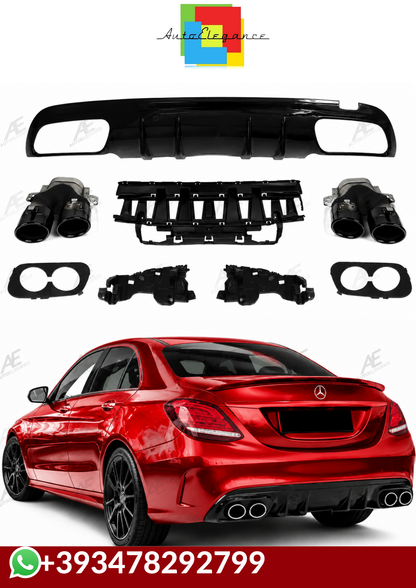 💕DIFFUSORI  MERCEDES CLASSE C W205   C43 NERO LUCIDO💕