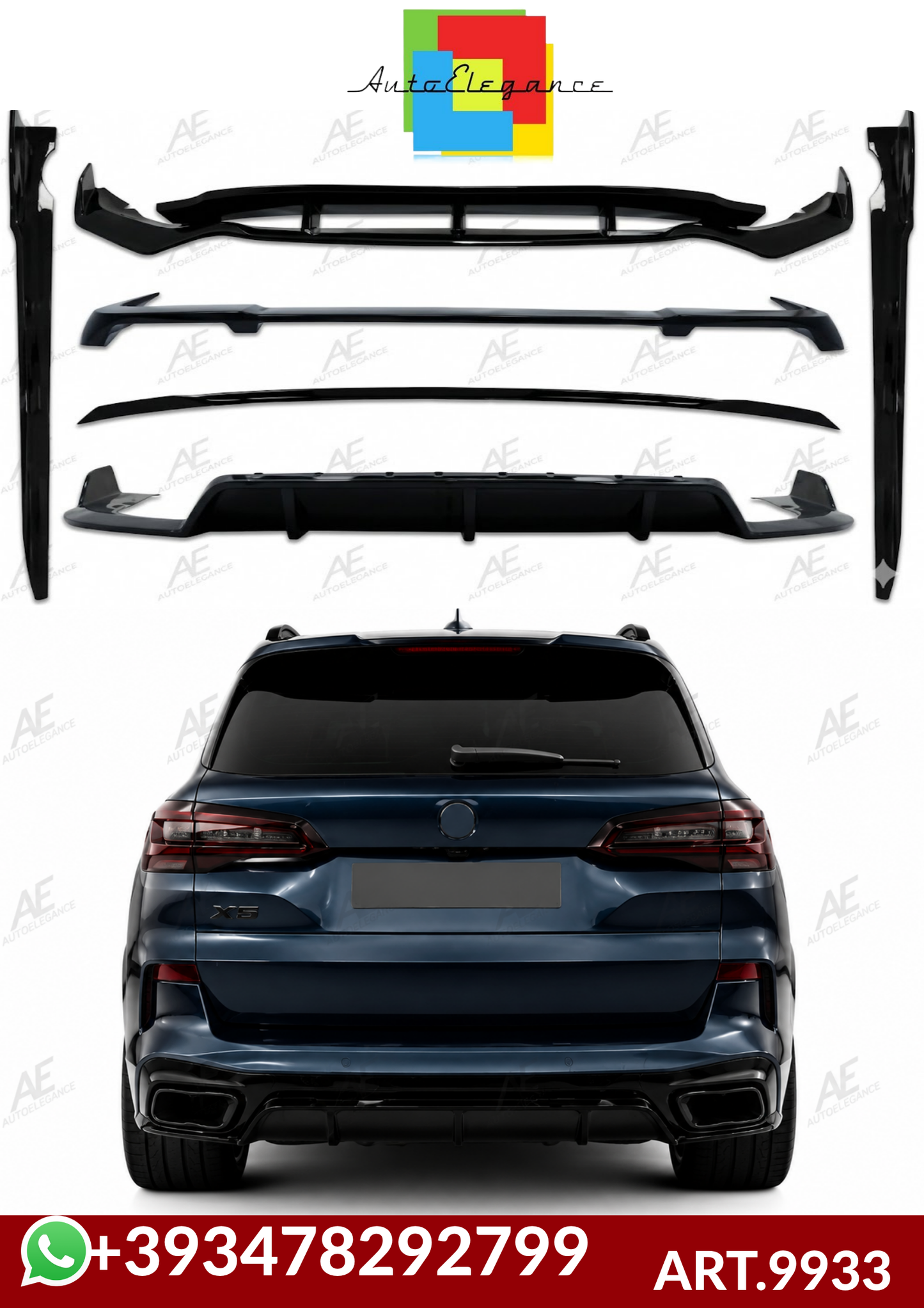 💕ART.9933  BODYKIT BMW X5 G05 (2018-2022) M-Tech  NERO  LUCIDO 💕
