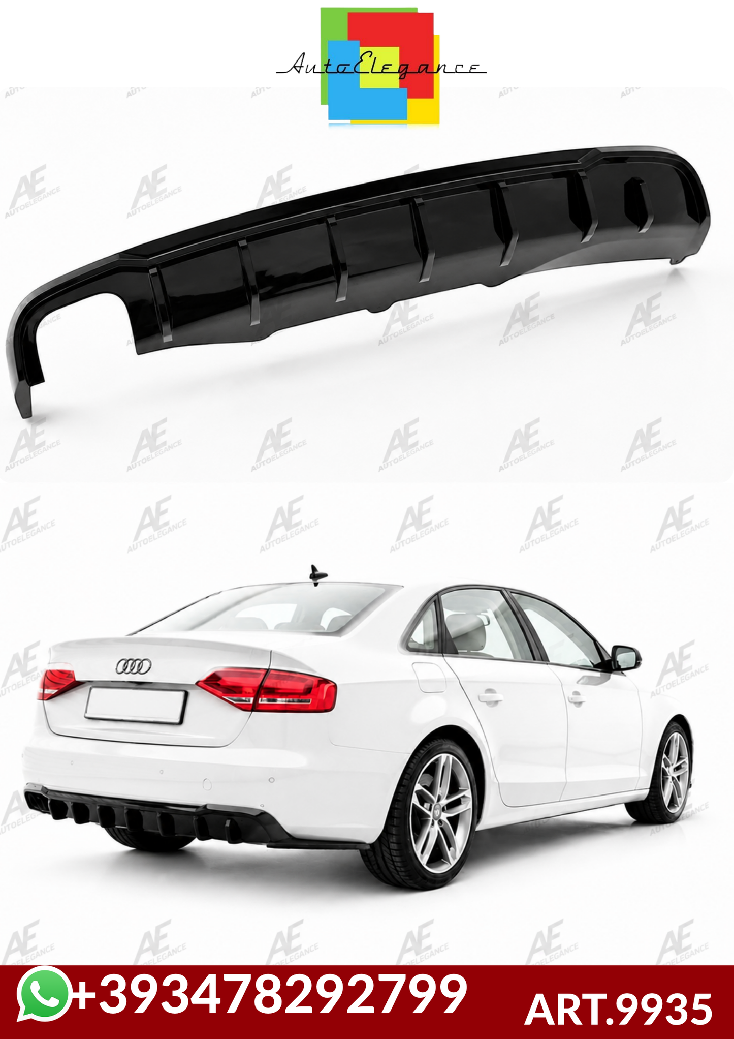 💕ART.9935 Diffusore Audi A4 B8 FL 2007-2014 STANDARD NERO LUCIDO💕