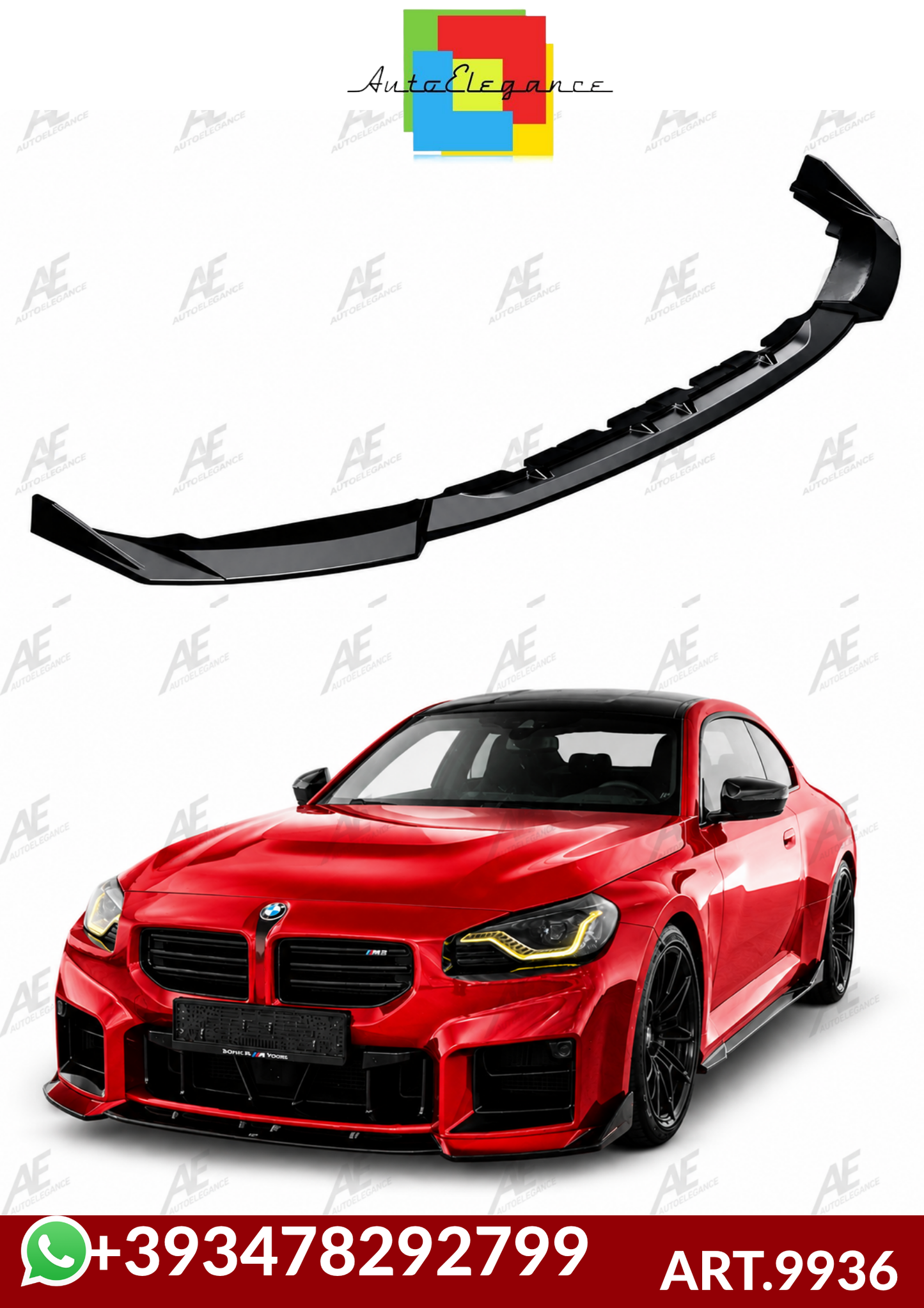 💕ART.9936 SPLITTER  BMW 2 G87 M2 2023+NERO LUCIDO 💕