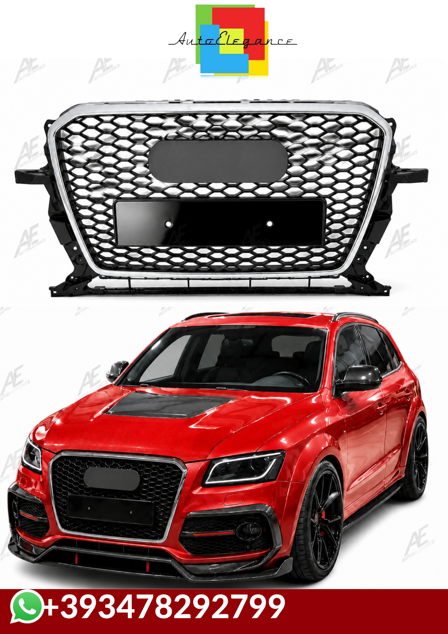 💕GRIGLIA ANTERIORE AUDI Q5 2012-2017 CROMATA 💕