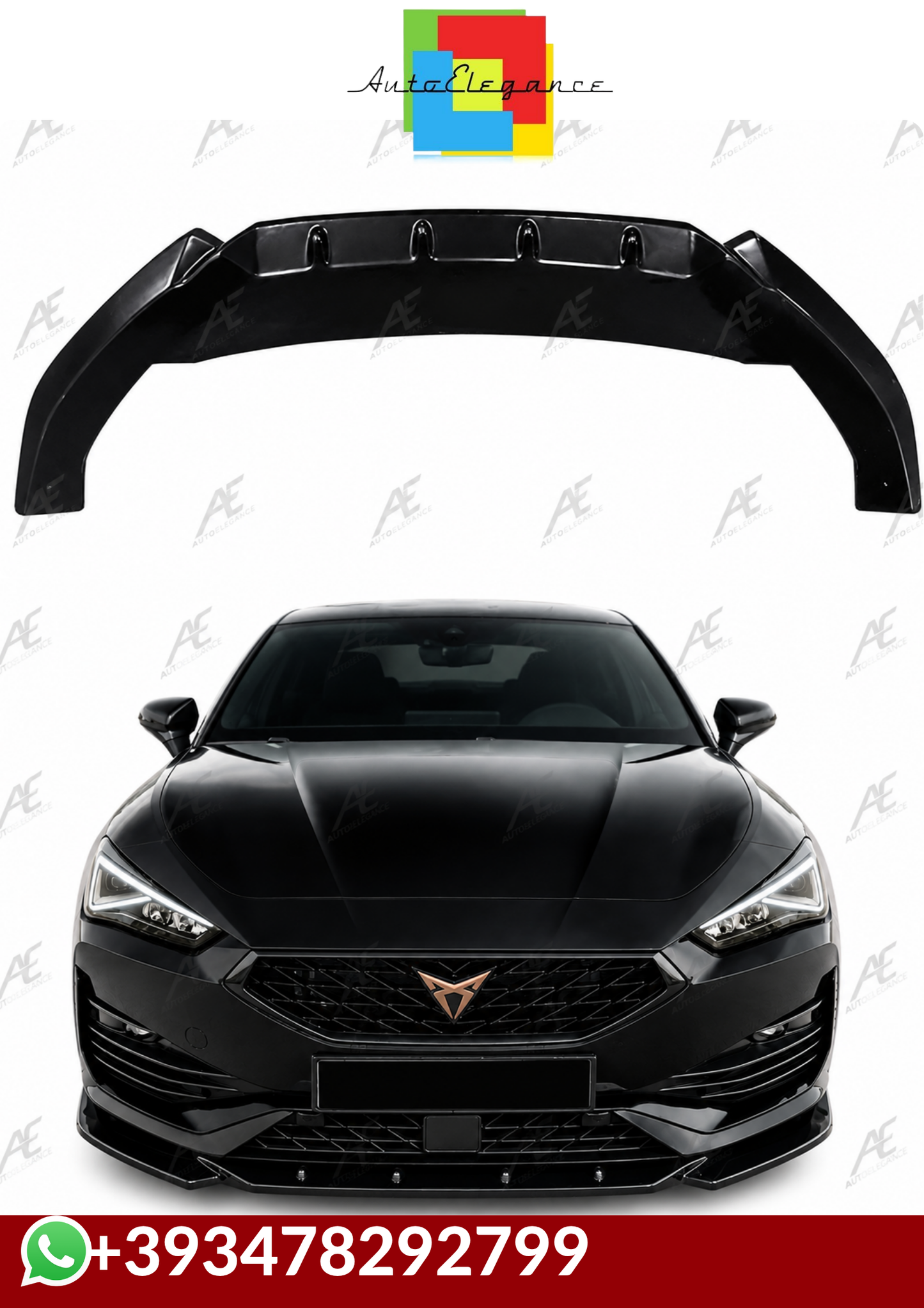 💕SPLITTER  Cupra Leon Mk1 2020+ NERO LUCIDO  💕