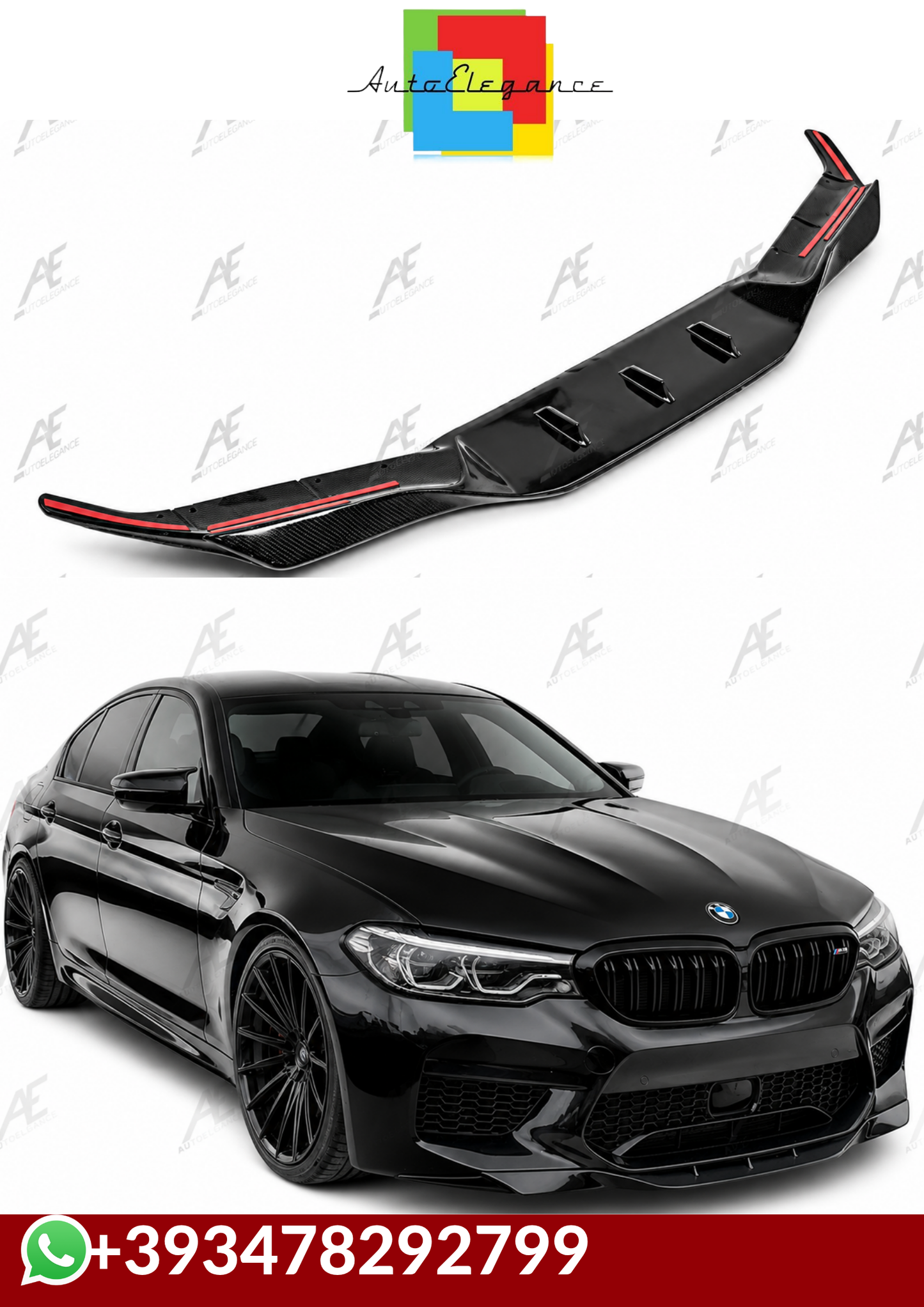 💕SPLITTER   BMW  5 F90 M5 2017+ NERO LUCIDO  💕