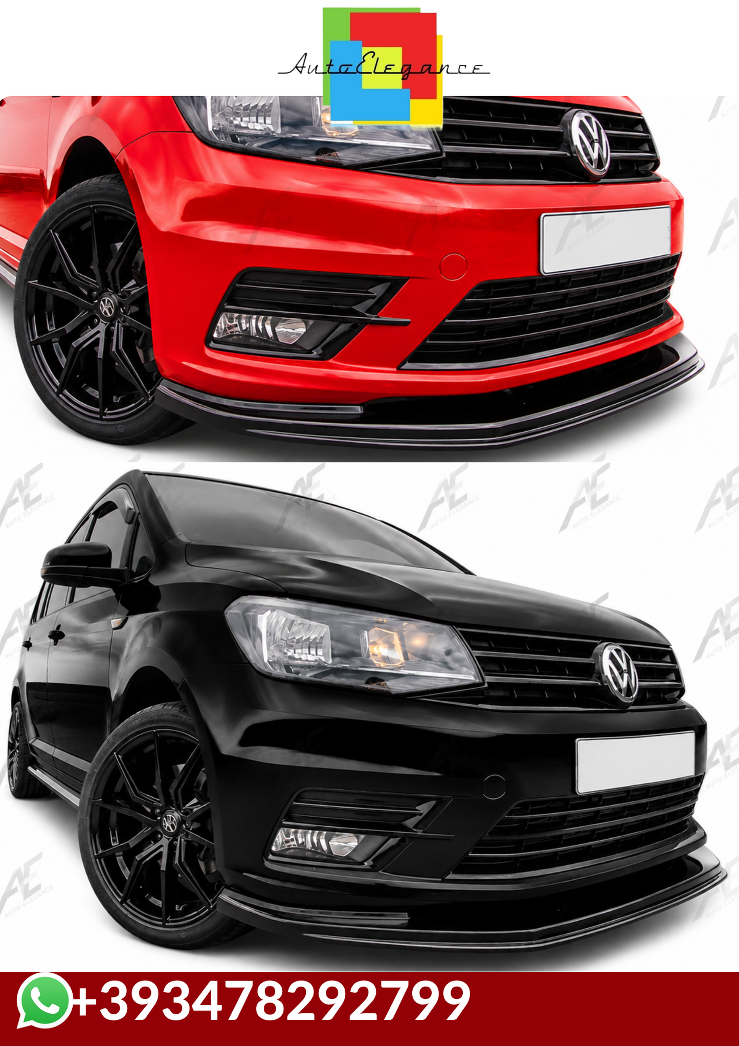💕SPLITTER  VW Caddy Mk3 FL2 2015+ NERO LUCIDO  💕