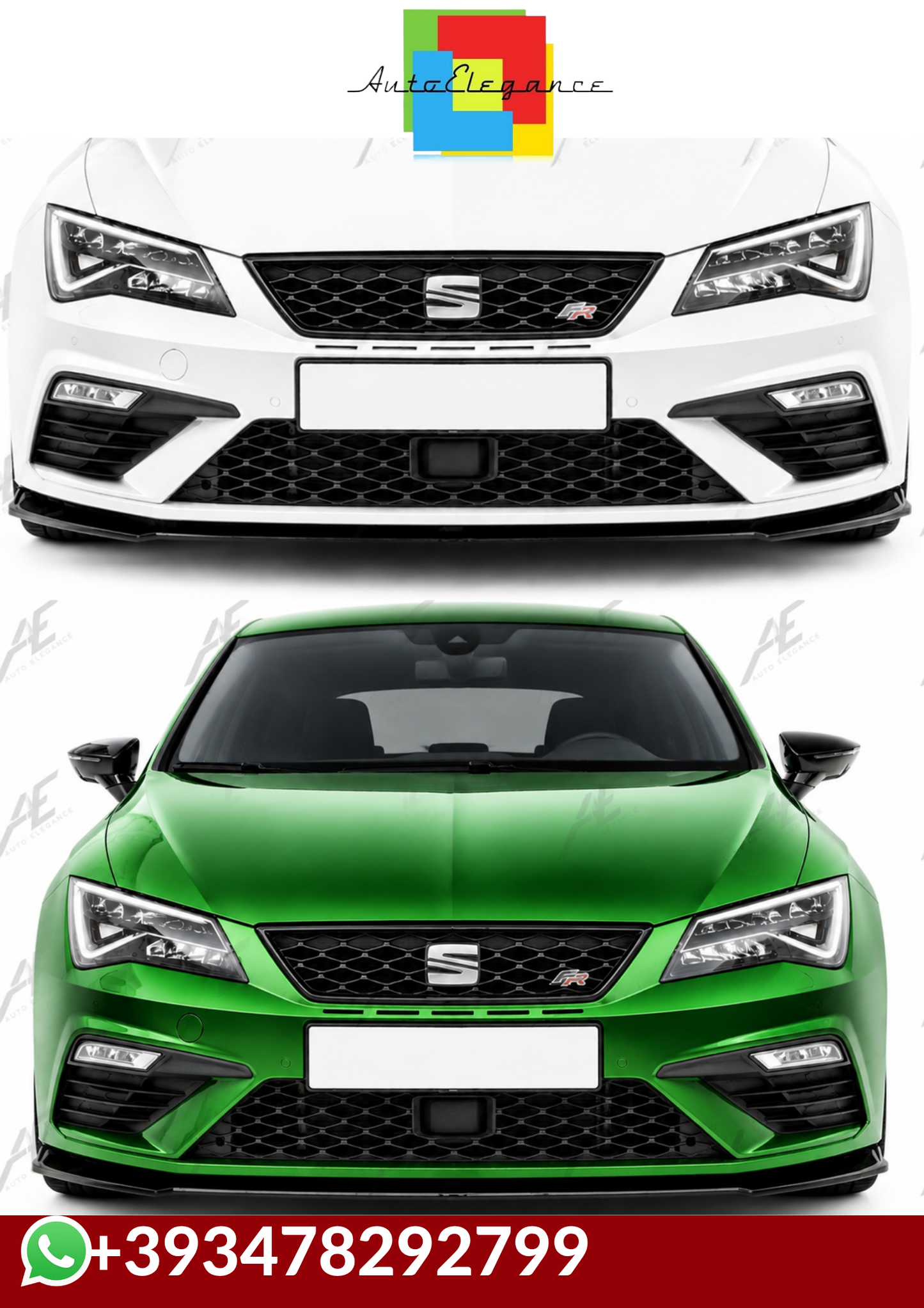 💕SPLITTER   Seat Leon Mk3 FL 2017+  NERO  LUCIDO 💕