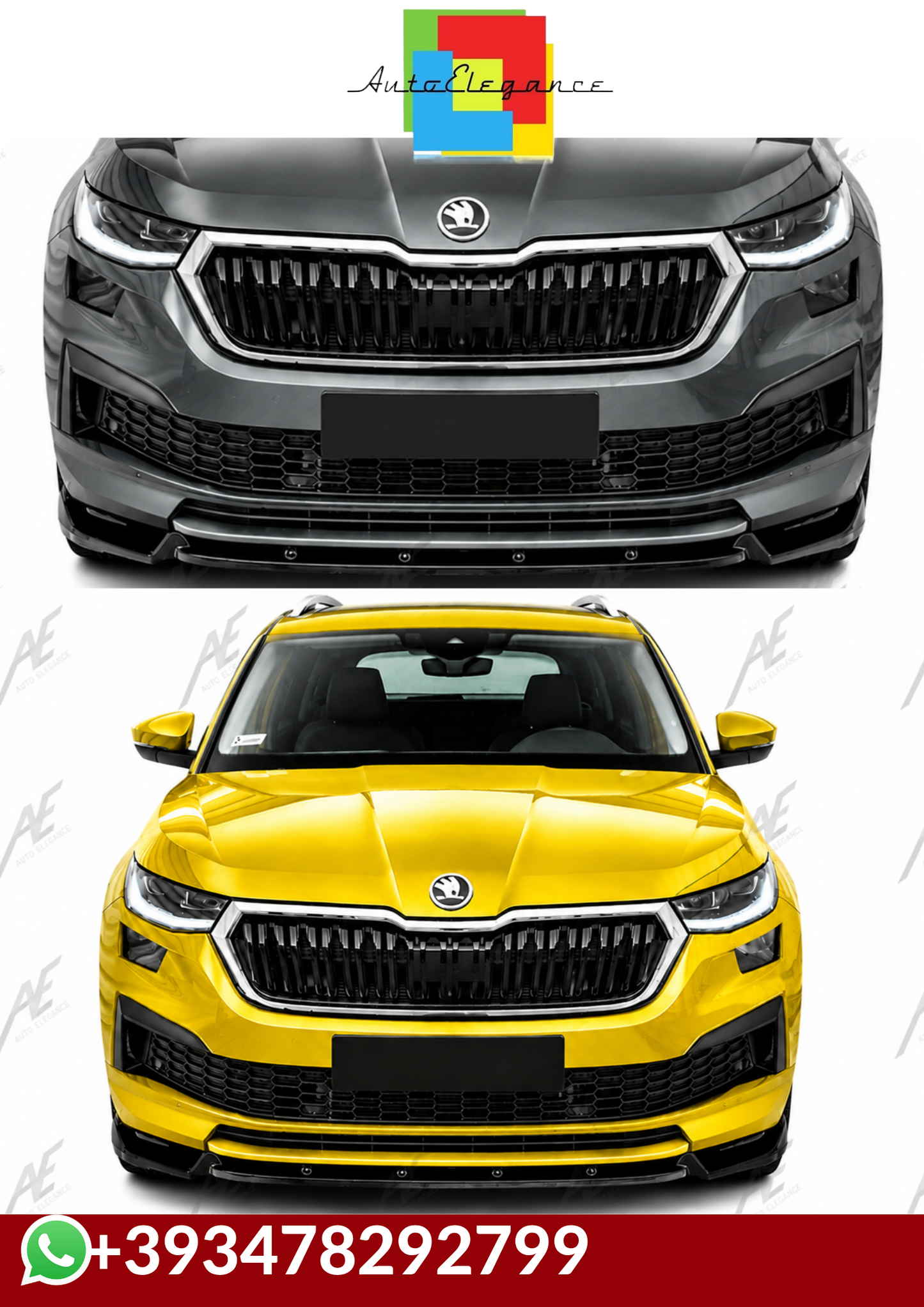 💕SPLITTER  Skoda Kodiaq Mk1 FL 2021+  NERO  LUCIDO 💕