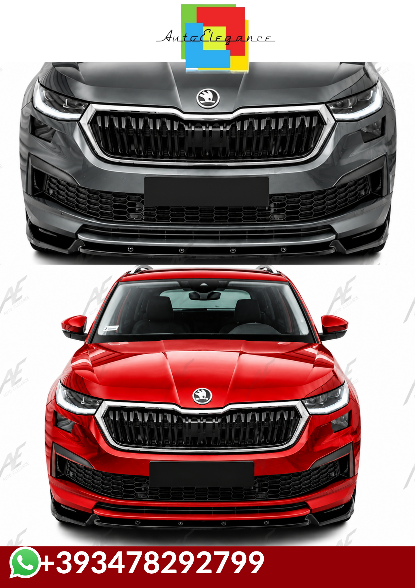 💕SPLITTER  Skoda Kodiaq Mk1 FL 2021+  NERO  LUCIDO 💕