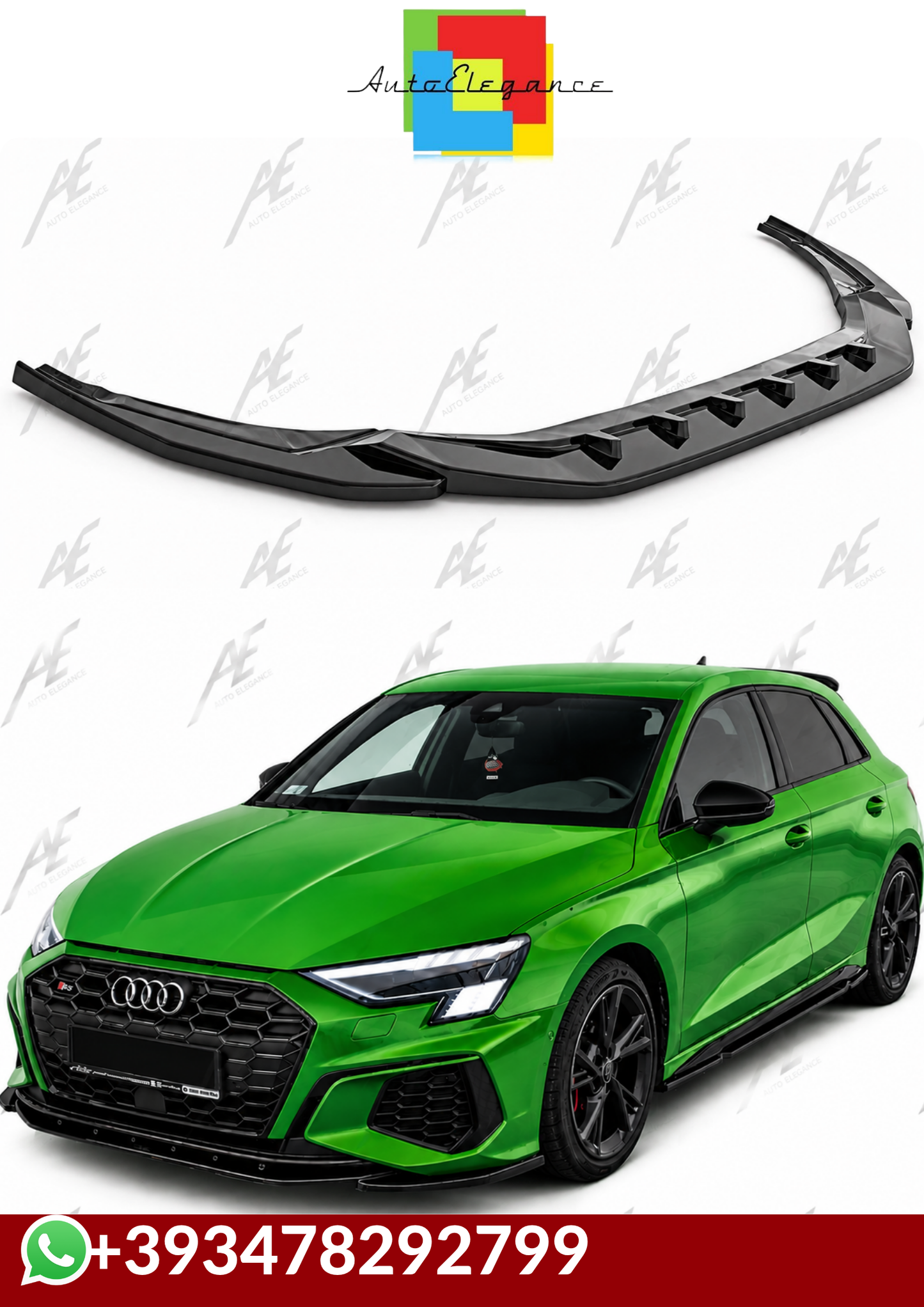 💕SPLITTER   Audi A3 S 8Y 2020+ NERO  LUCIDO 💕