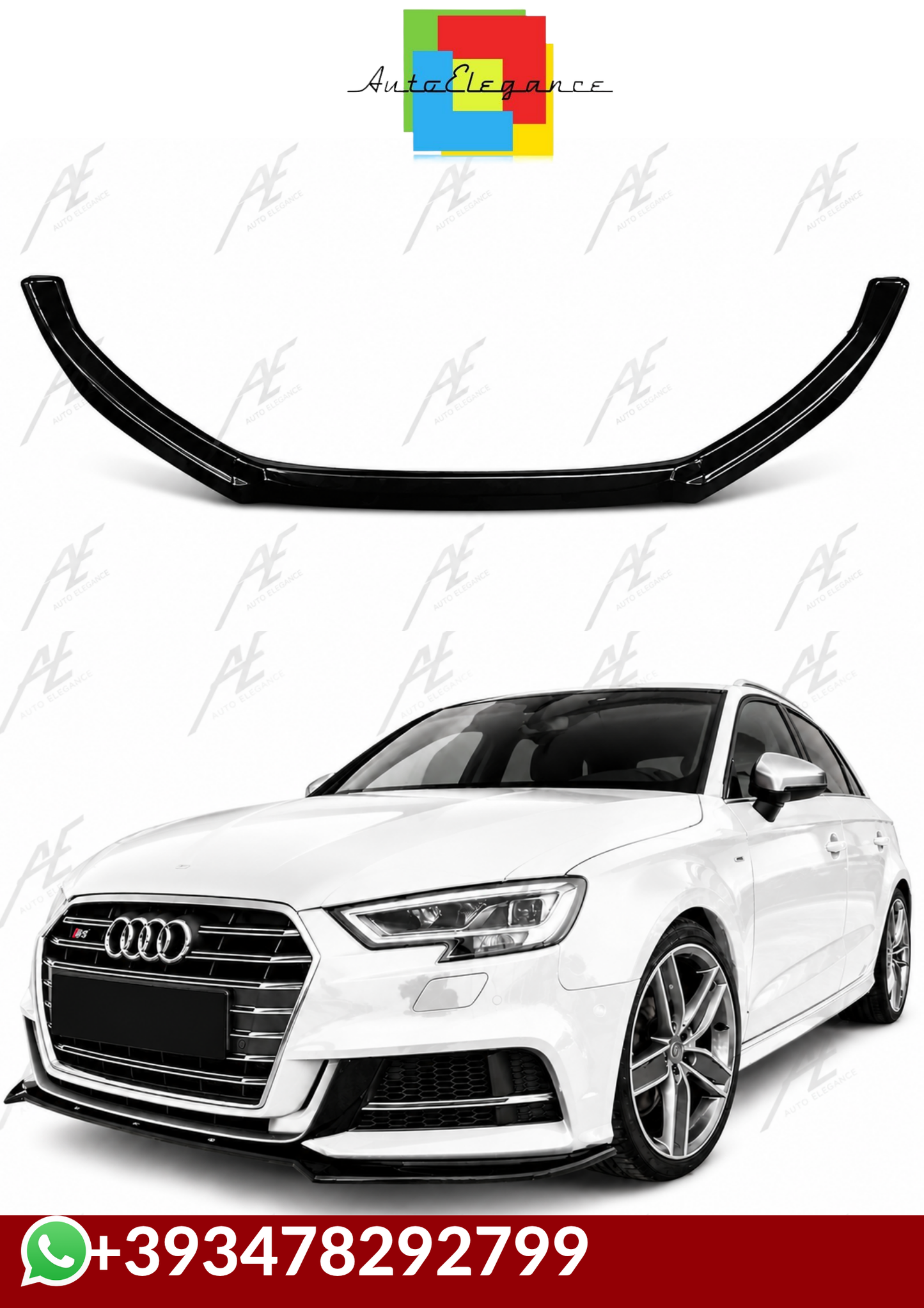 💕SPLITTER   Audi A3 S3 8V SB FL 2017+ NERO  LUCIDO 💕