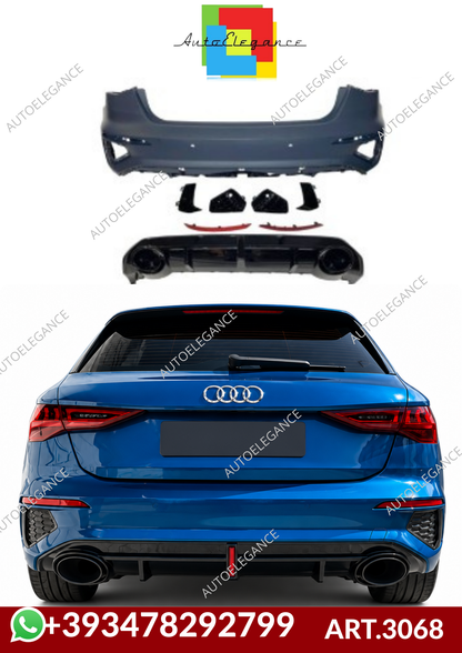 💕ART.3068  Paraurti Posteriore Audi A3 8Y Hatchback 2019-2024 Look RS3💕
