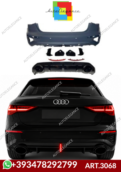 💕ART.3068  Paraurti Posteriore Audi A3 8Y Hatchback 2019-2024 Look RS3💕