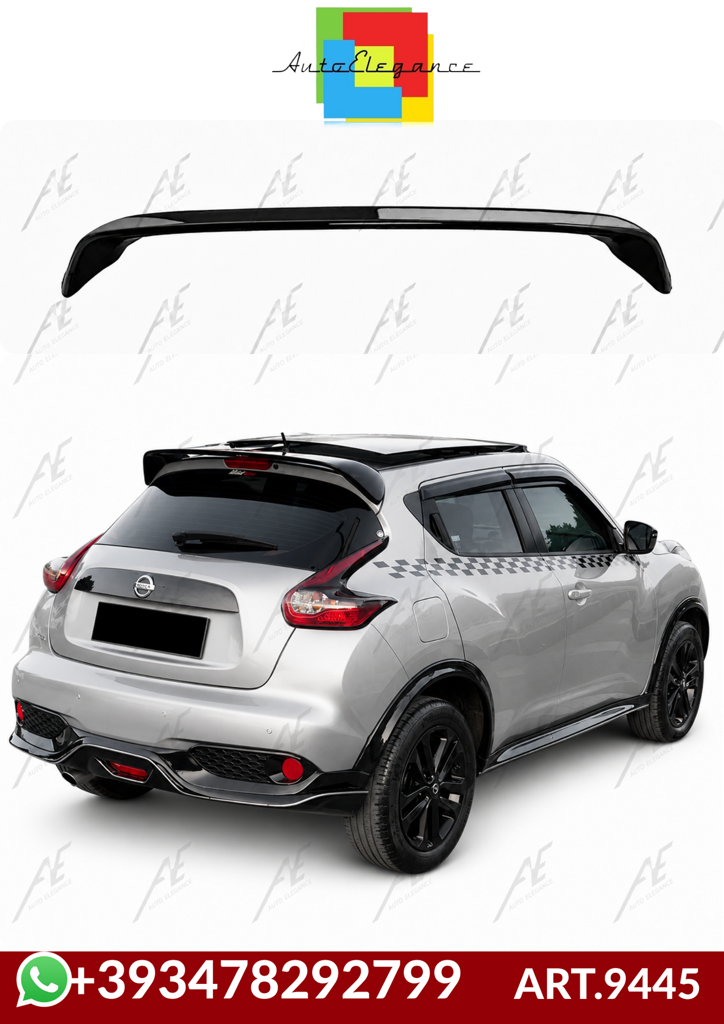 💕ART.9445 SPOILER TETTO NISSAN JUKE RACE NERO LUCIDOO 10-19💕