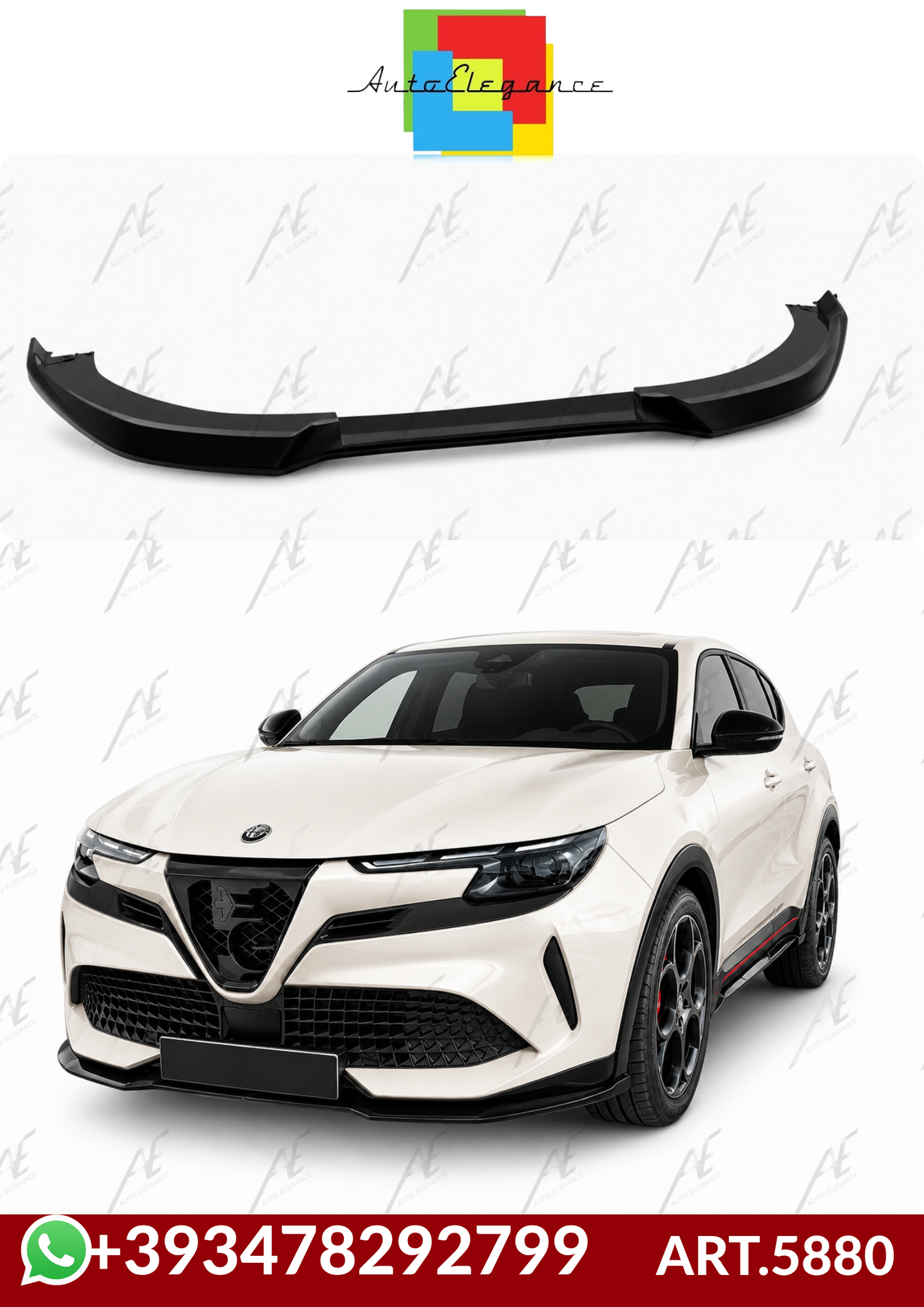 💕ART.5880  Splitter Alfa Romeo Junior 2024+NERO LUCIDO💕