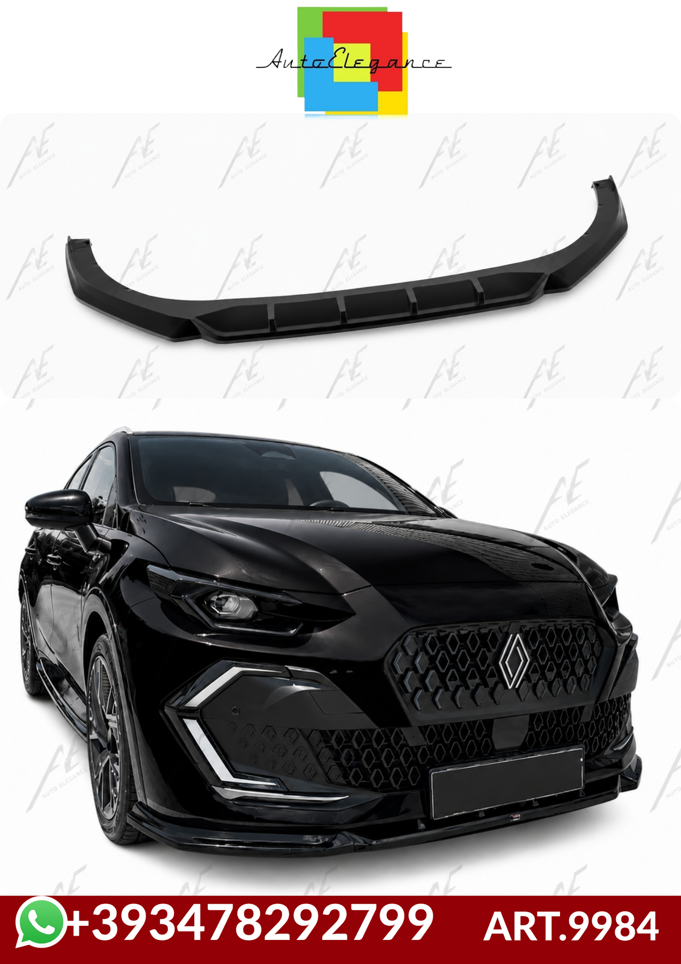 💕ART.9984  SPLITTER Renault Clio Mk6 NERO LUCIDO 💕