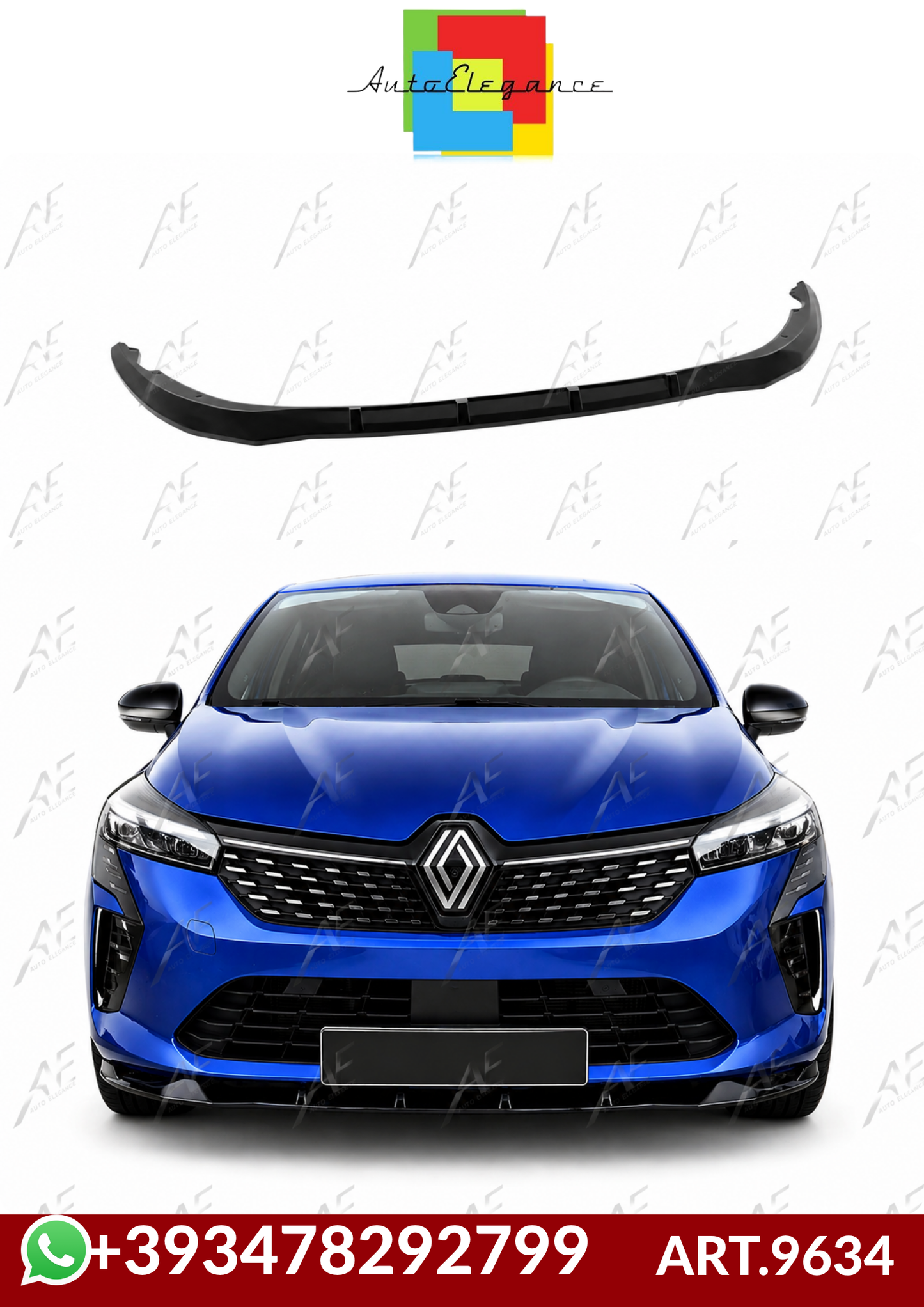 💕ART.9634 SPLITTER Renault Clio Mk5 NERO LUCIDO💕
