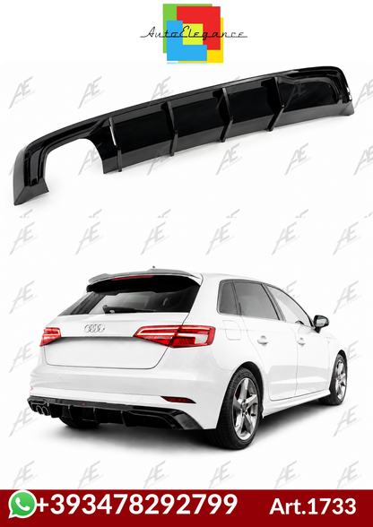 💕Art.1733 Diffusore rs3 per audi a3 8v 2017+ restyling solo paraurti standard💕
