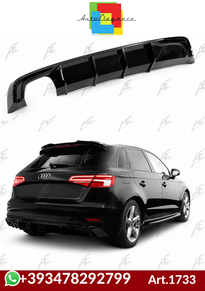💕Art.1733 Diffusore rs3 per audi a3 8v 2017+ restyling solo paraurti standard💕