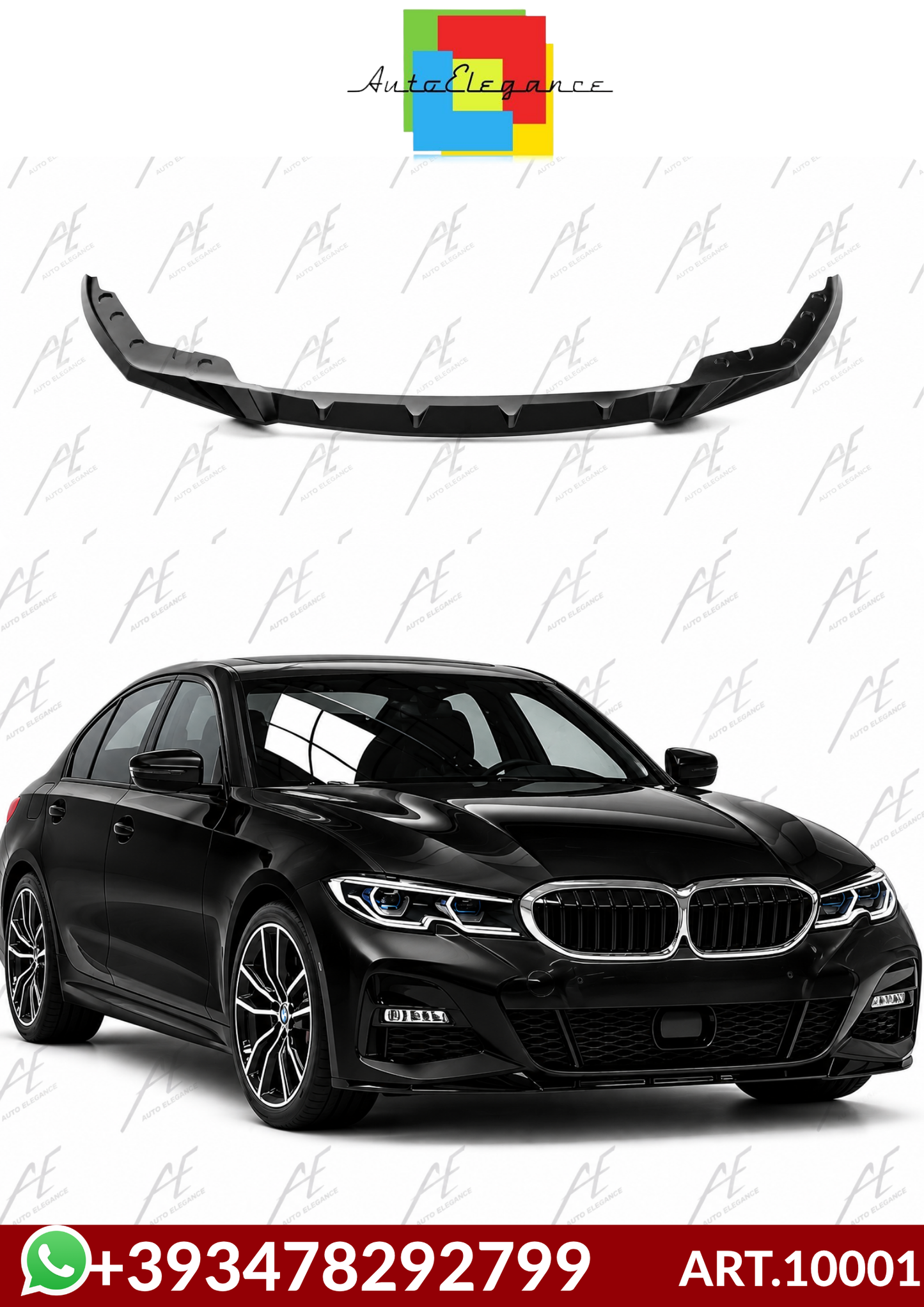 💕ART.10001 Splitter BMW 3 G20 2019+ - M Pack Nero lucido 💕