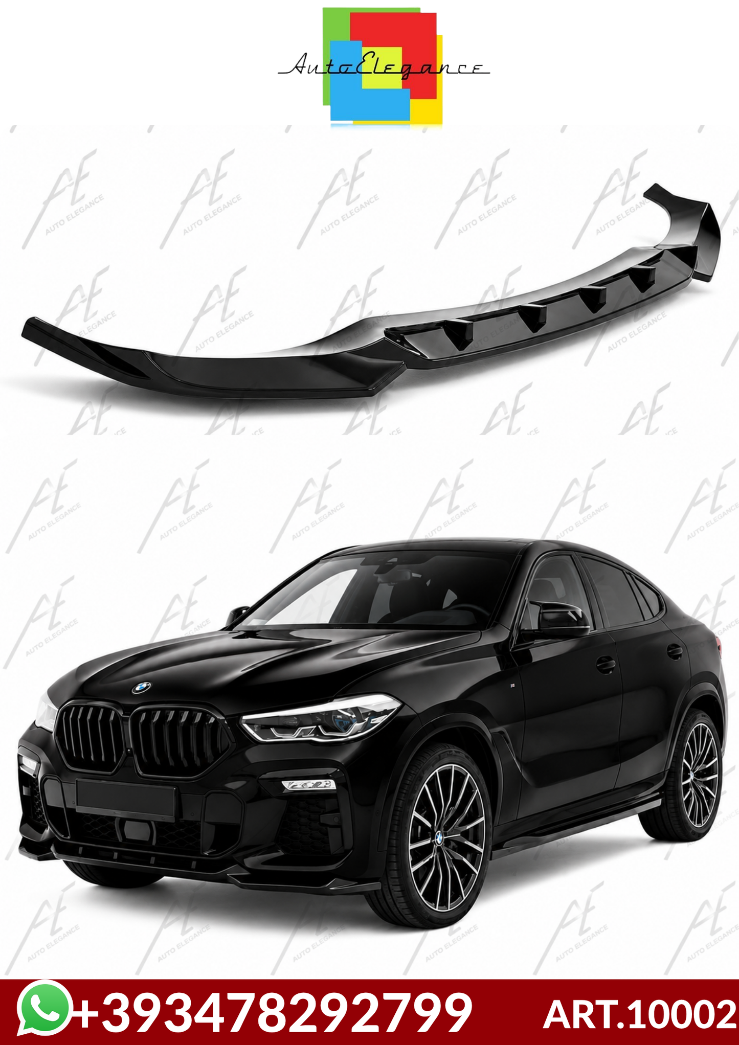 💕ART.10002   Splitter  BMW G06 2020+  A Plus M Pack nero lucido 💕