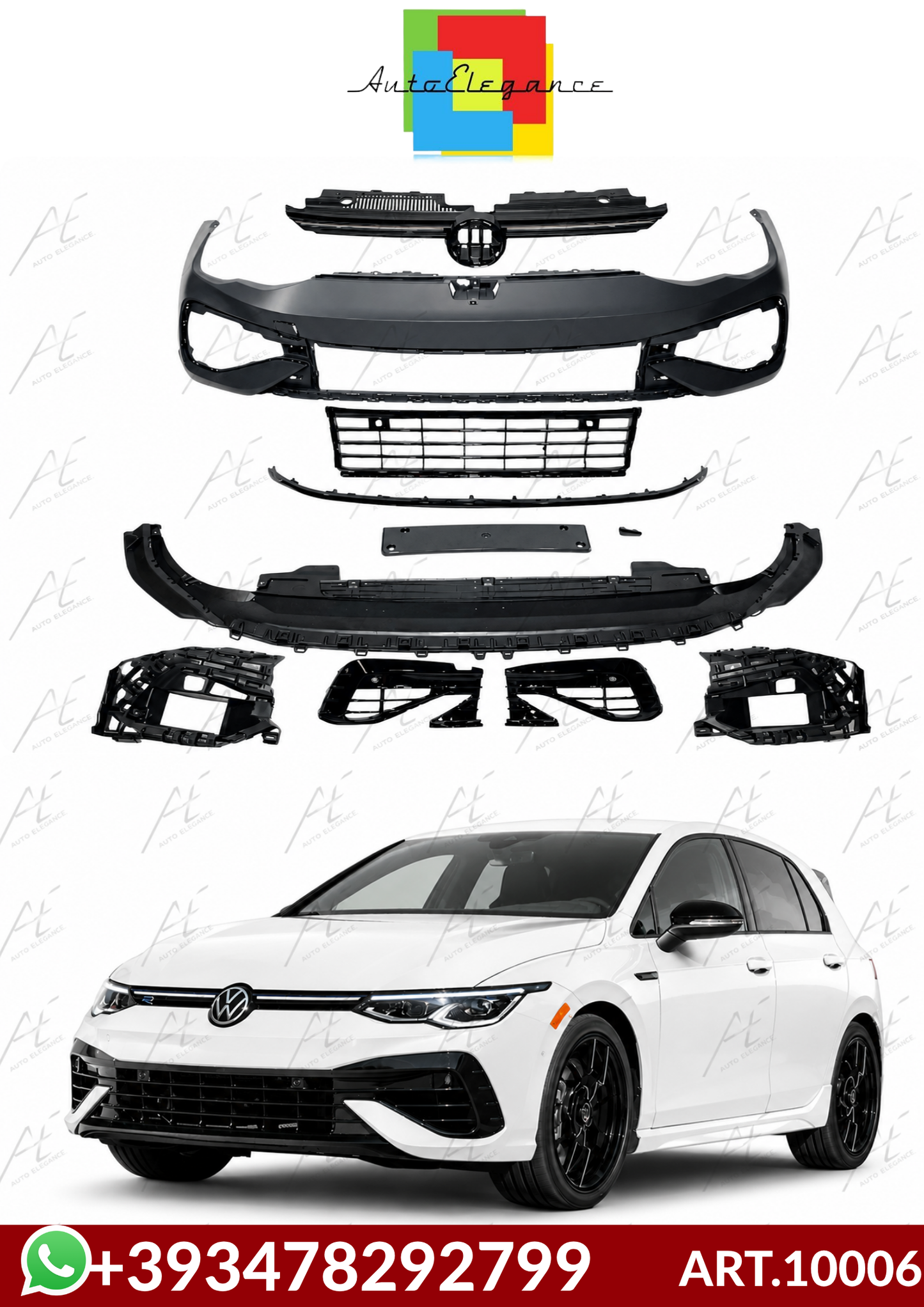 💕ART.10006 PARAURTI  ANTERIORI  Volkswagen Golf 8 2019-2023 Look R💕