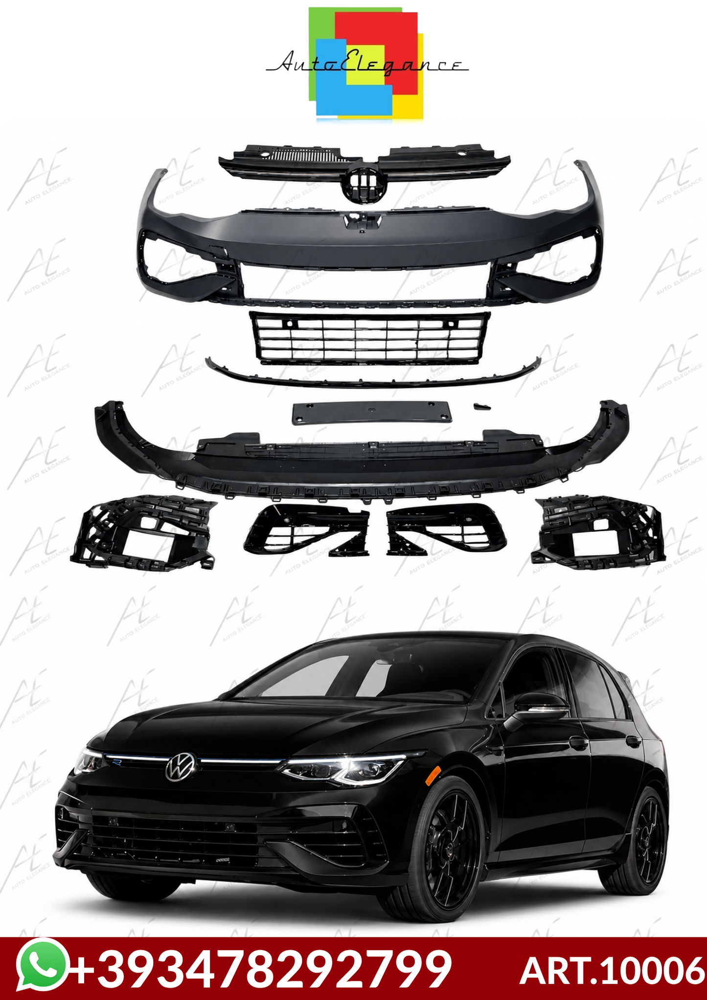 💕ART.10006 PARAURTI  ANTERIORI  Volkswagen Golf 8 2019-2023 Look R💕