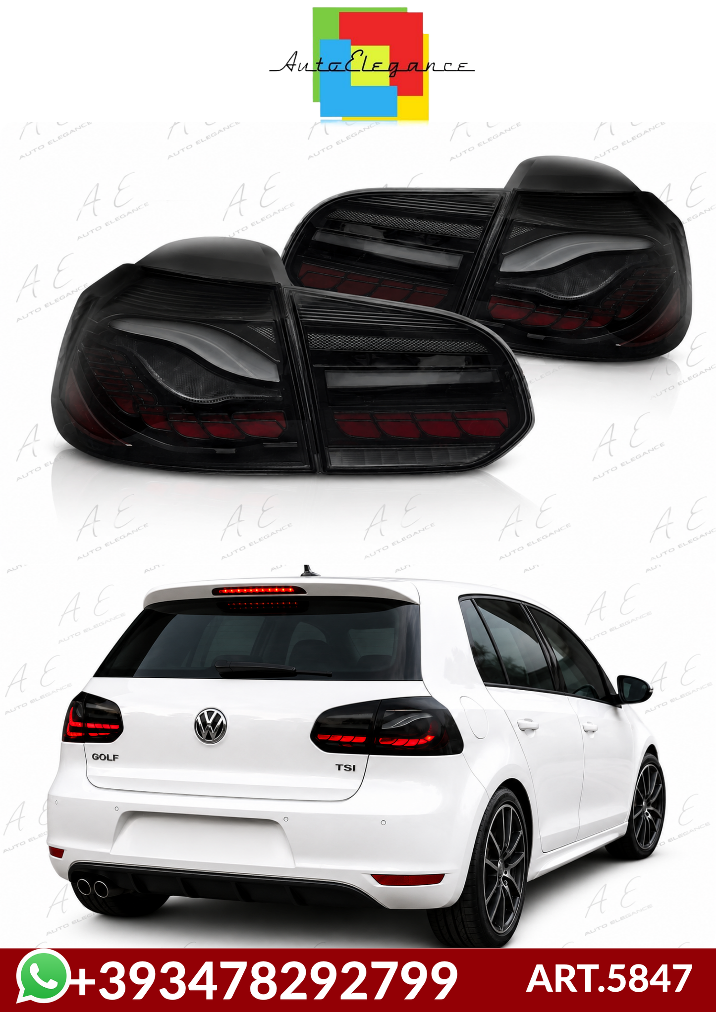 💕ART.5847 FARI POSTERIORI LED  VW GOLF 6 2008-2013💕
