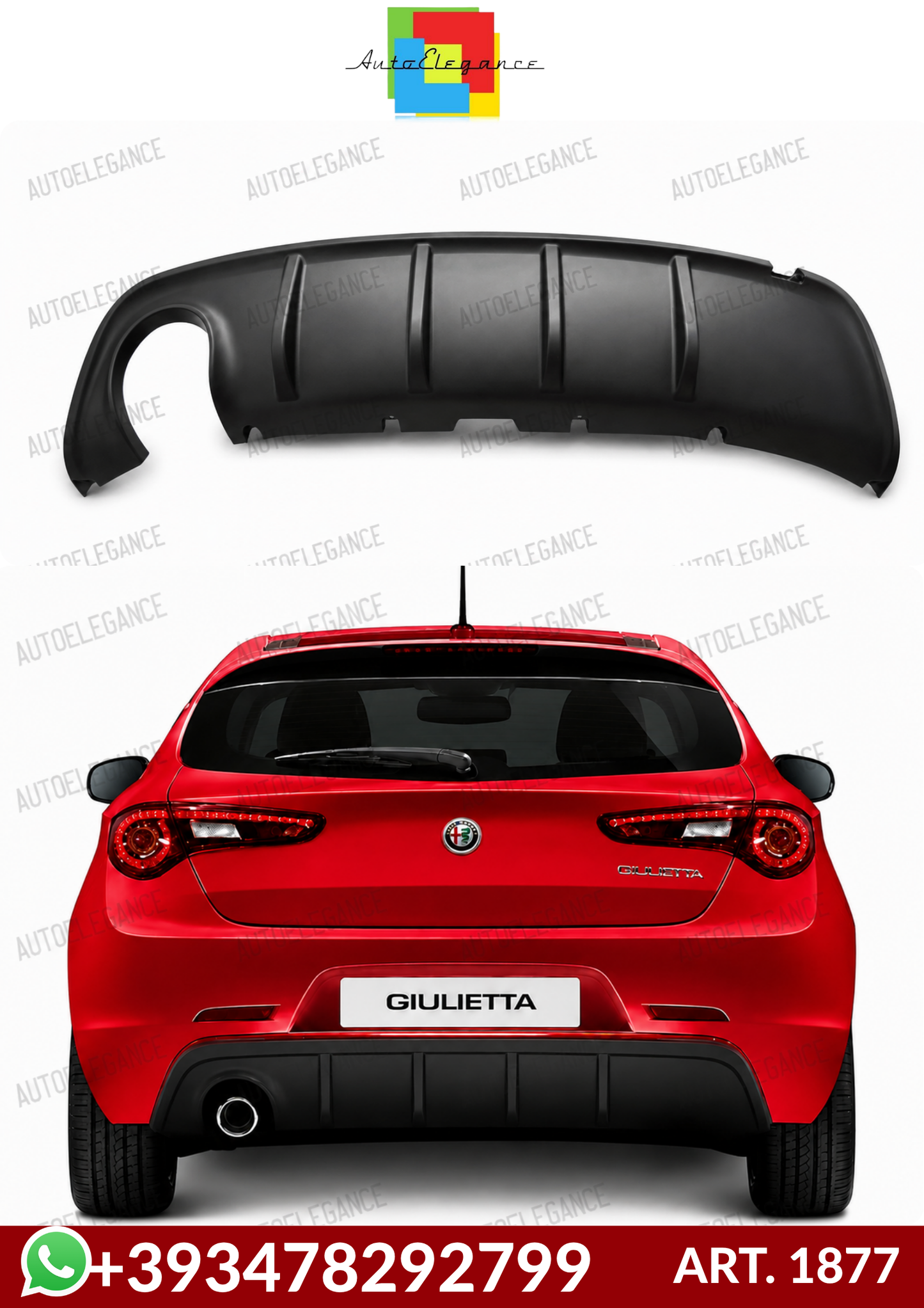 💕ART. 1877 DIFFUSORE GIULIETTA 2010+ LOOK SPRINT NERO OPACO 💕
