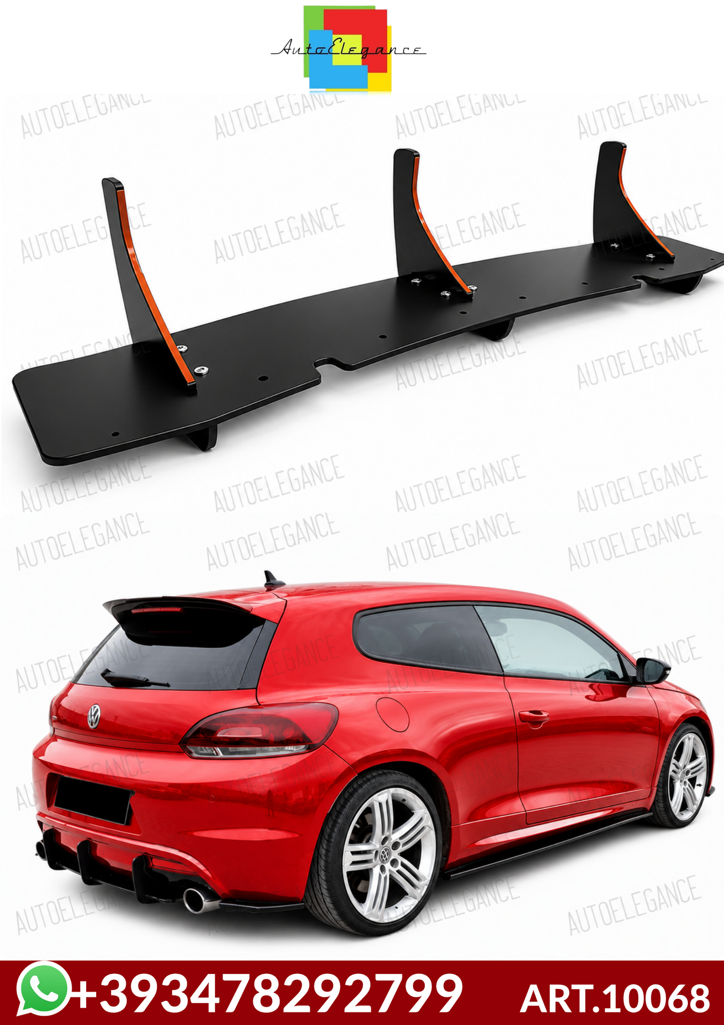 💕ART.10068 SPLITTER POSTERIORI VW Scirocco R Max 2008-2017💕