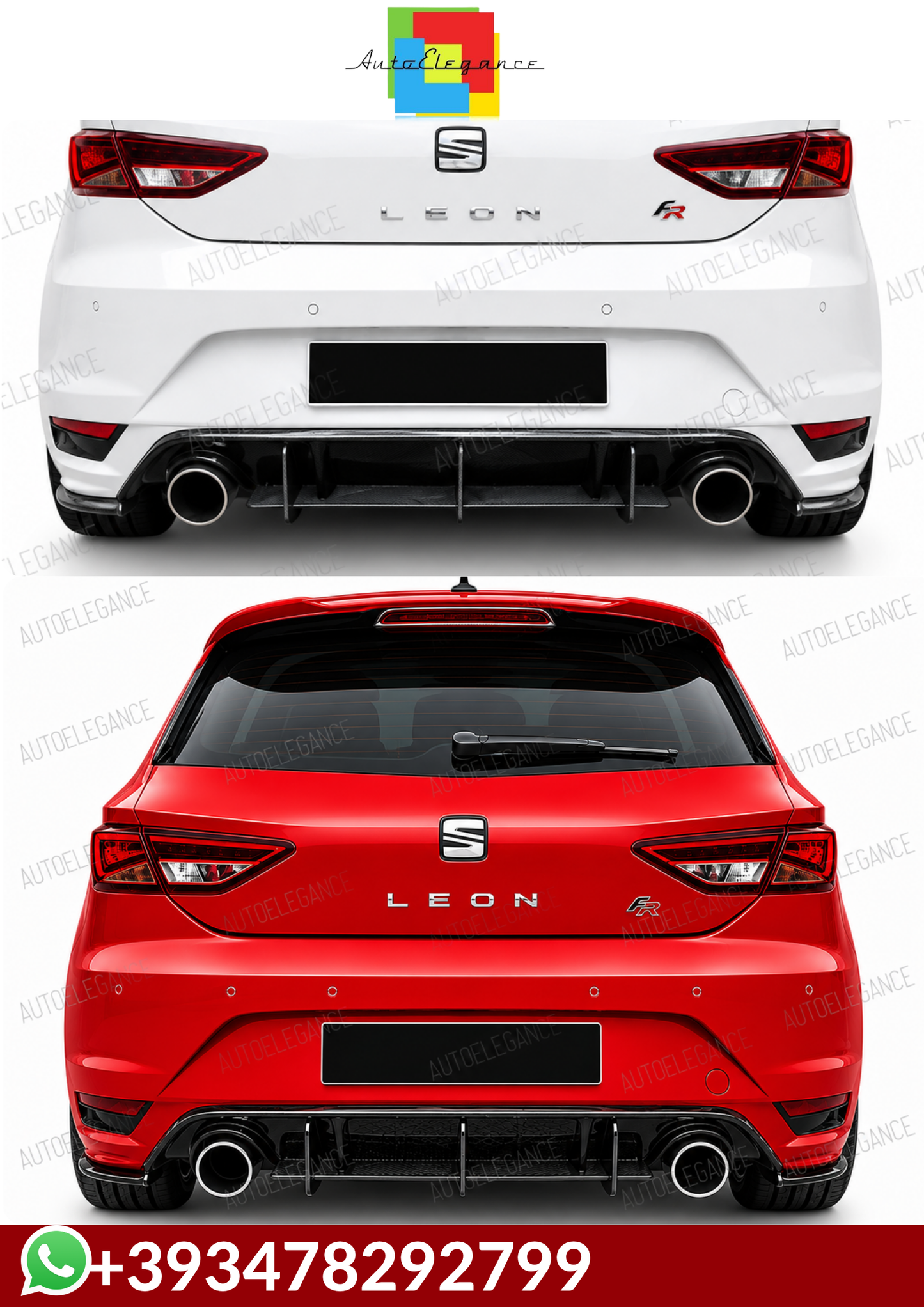 💕Splitter flap diffusore Seat Leon Mk3 2012+ 💕